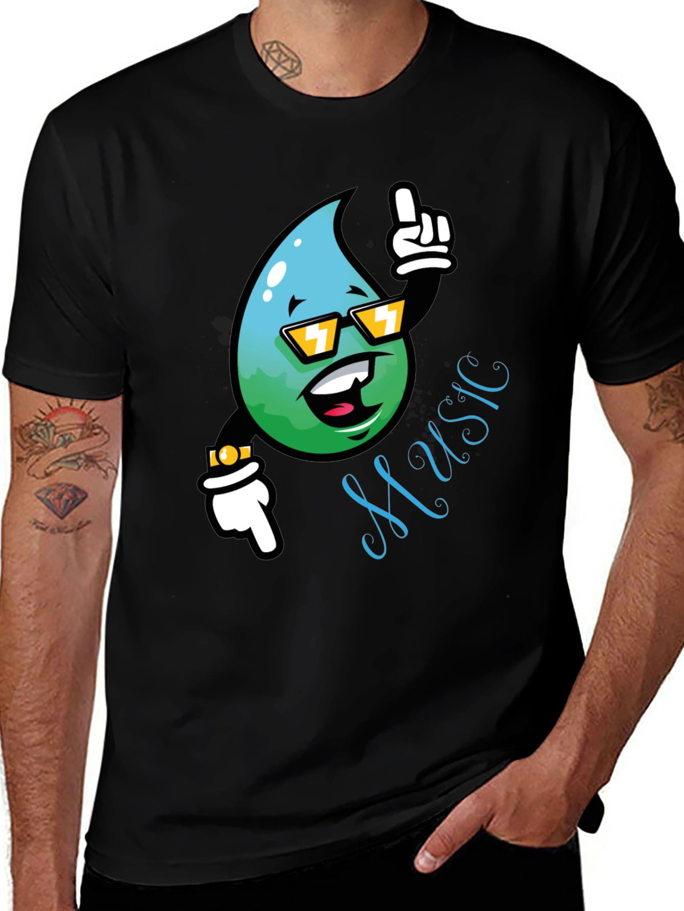 Variant 21 of Cool Water Drop Music T-Shirt