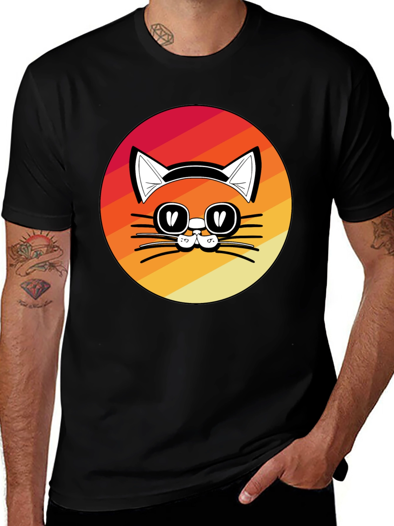 Variant 15 of Cool Cat Retro T-Shirt - Unisex Graphic Tee