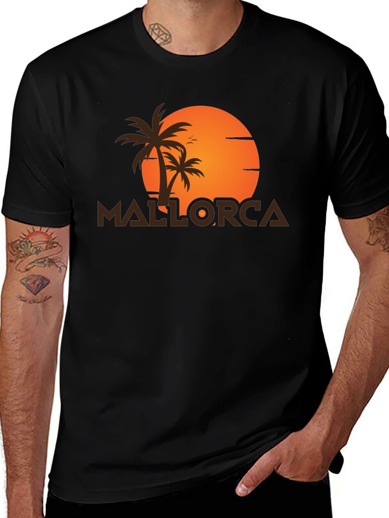 Mallorca Sunset Graphic T-Shirt - Tropical Vacation Tee