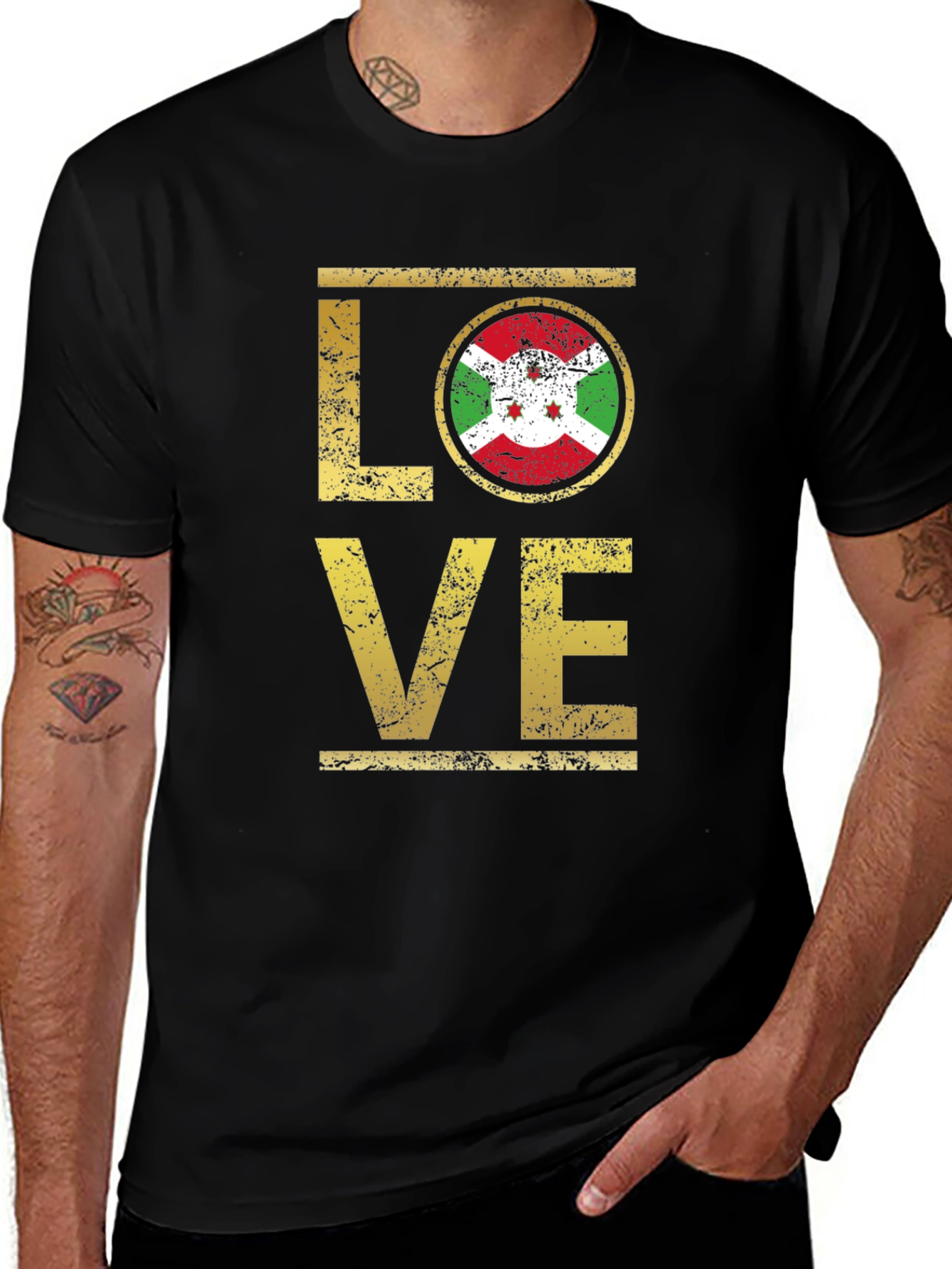 Variant 13 of Burundi Flag Love T-Shirt