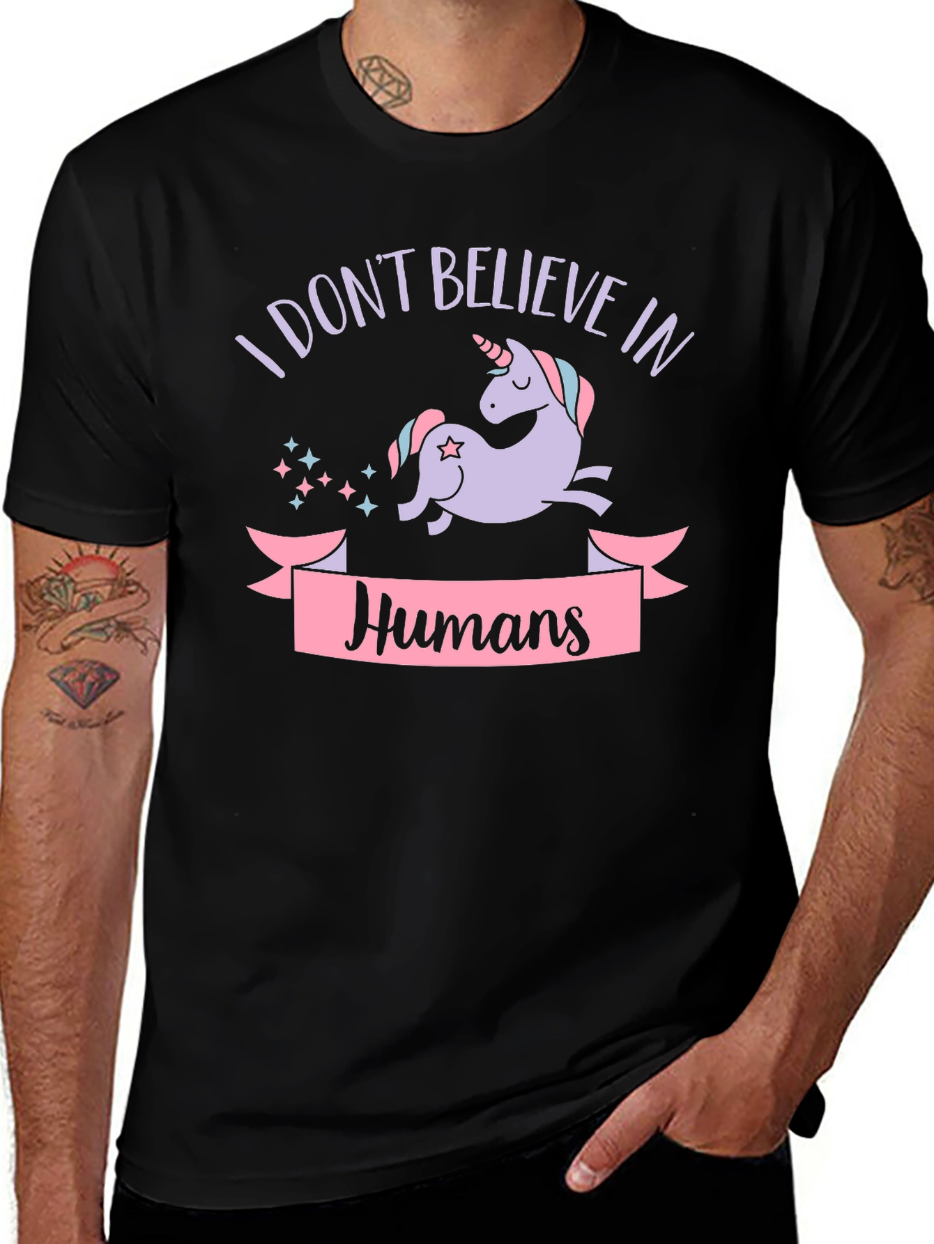 Variant 17 of I Don't Believe In Humans Unicorn Graphic Tee