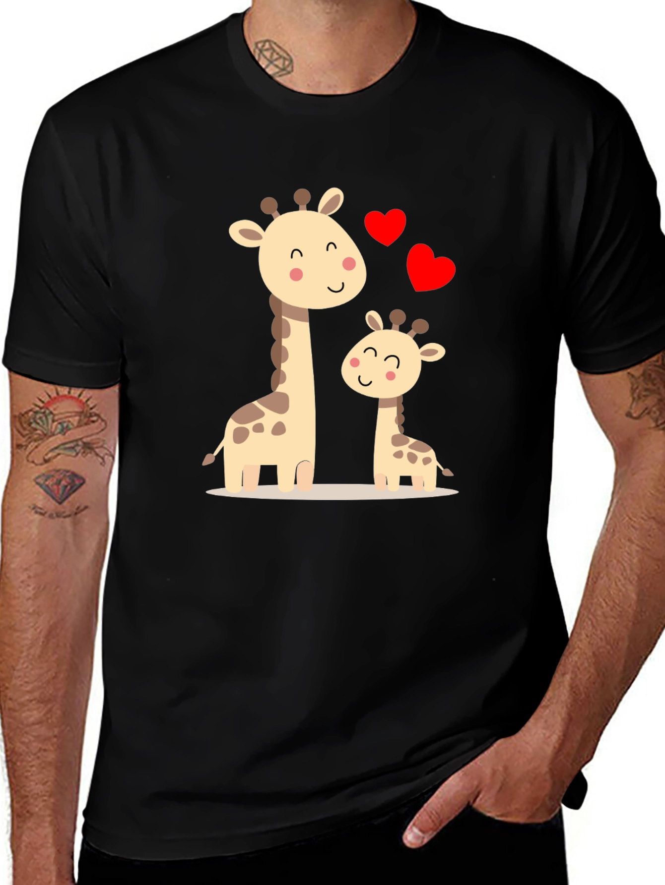 Variant 4 of Cute Giraffe Family Love T-Shirt