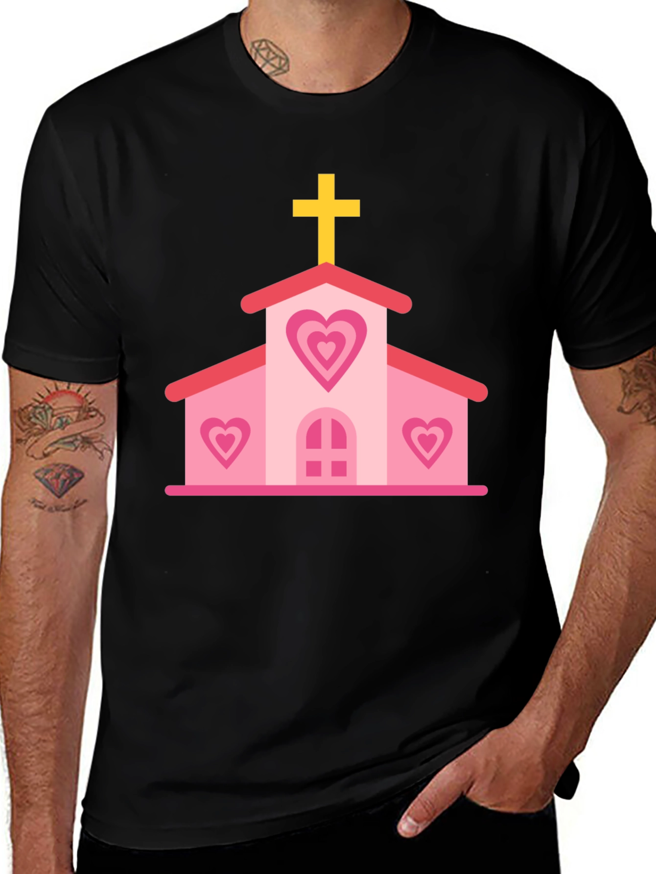 Variant 16 of Heart Church Graphic Tee - Black