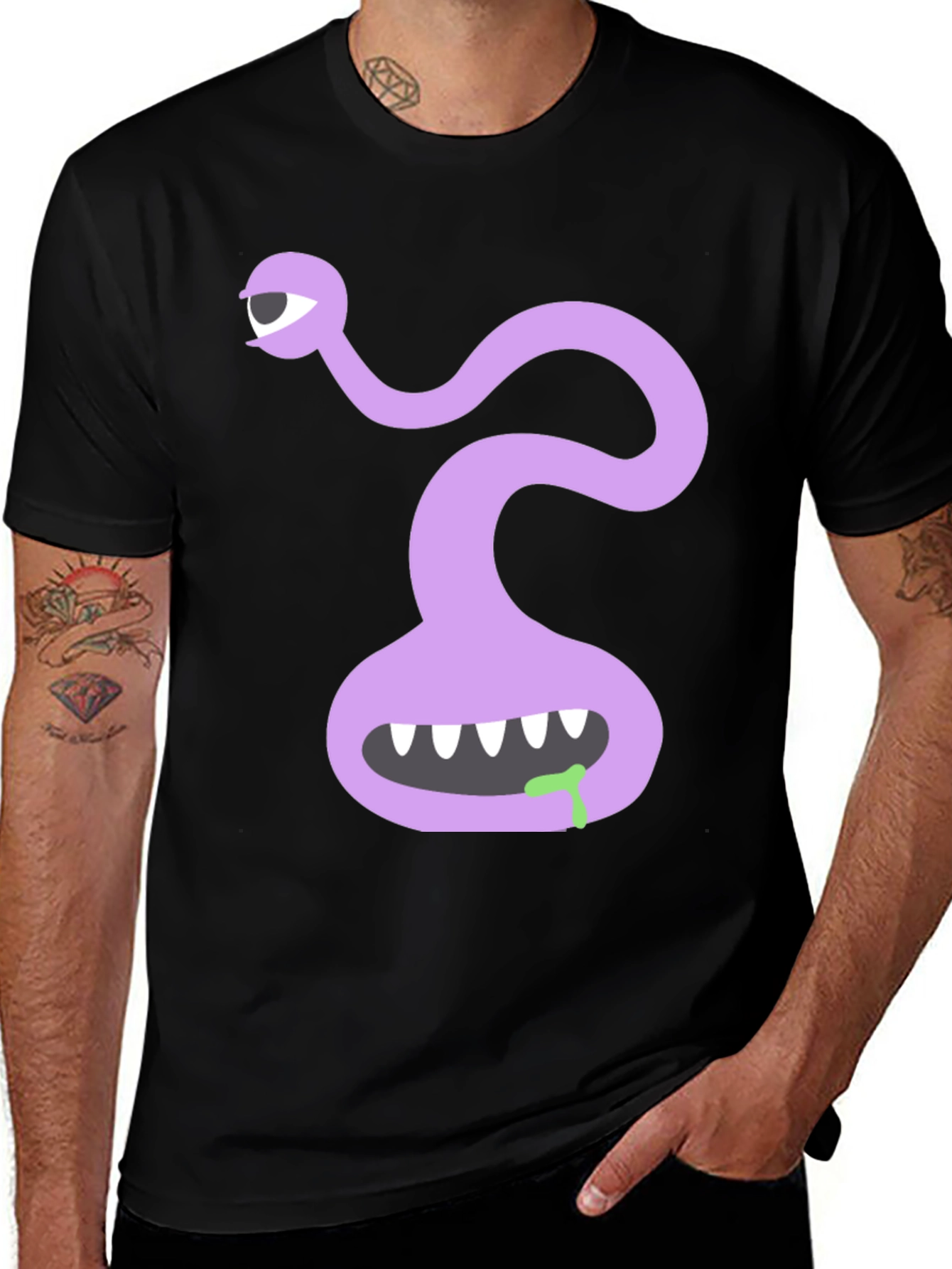 Variant 10 of Monster Graphic Tee - Black Cotton T-Shirt