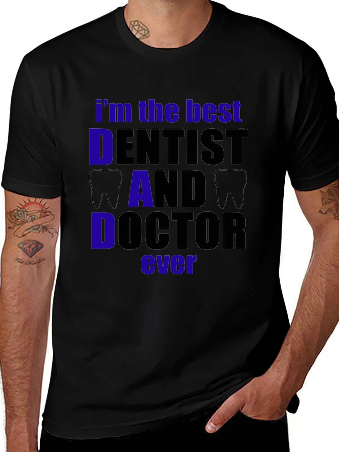 Variant 4 of Best Dentist Dad Doctor T-Shirt - Black