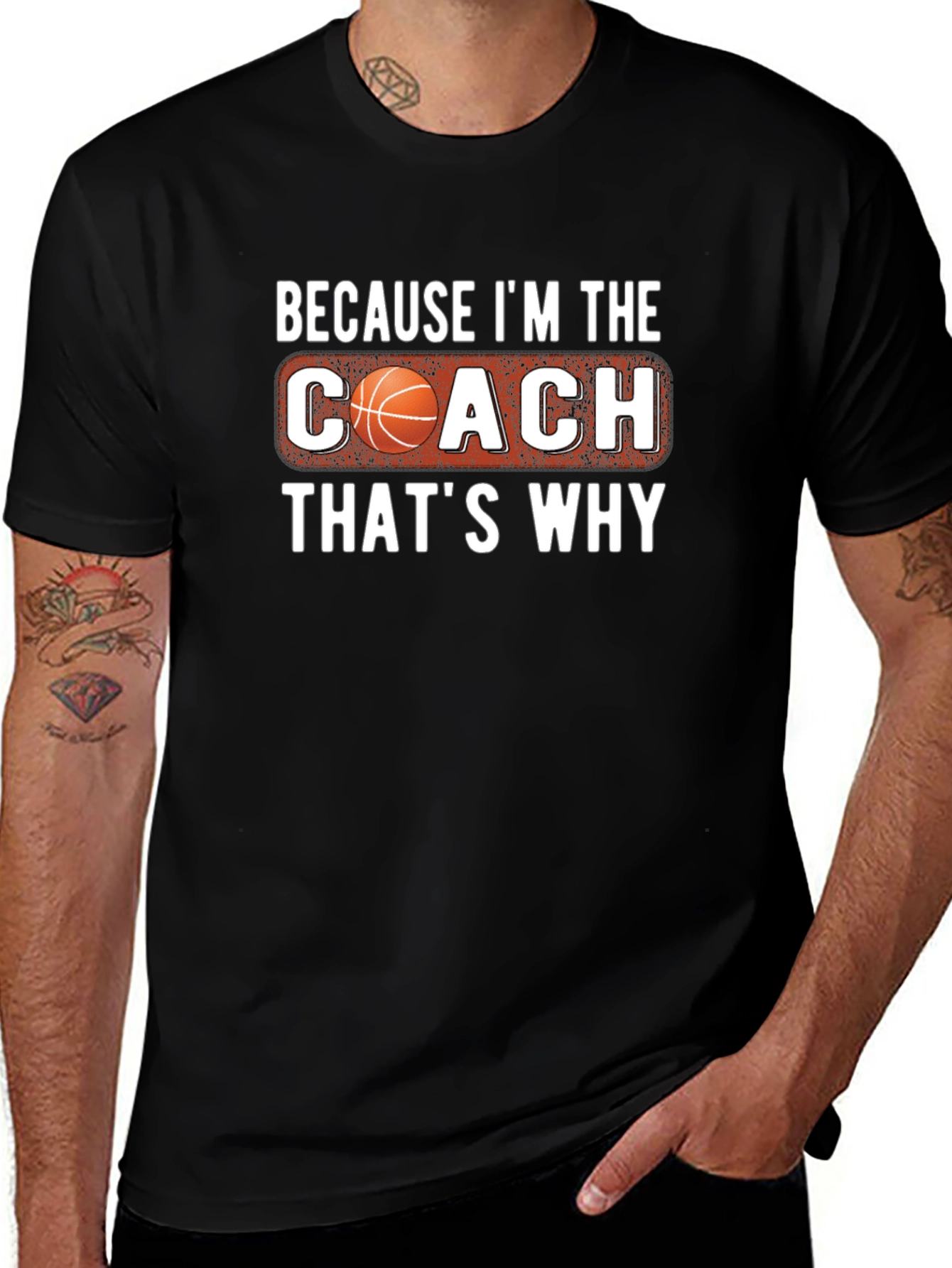 Variant 5 of Basketball Coach T-Shirt - "Because I'm the Coach"