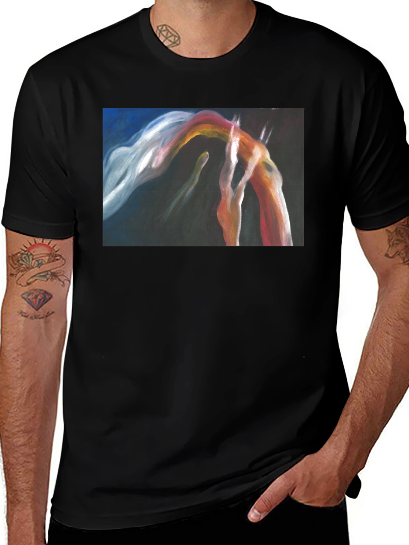 Abstract Art Graphic Tee - Black Unisex T-Shirt