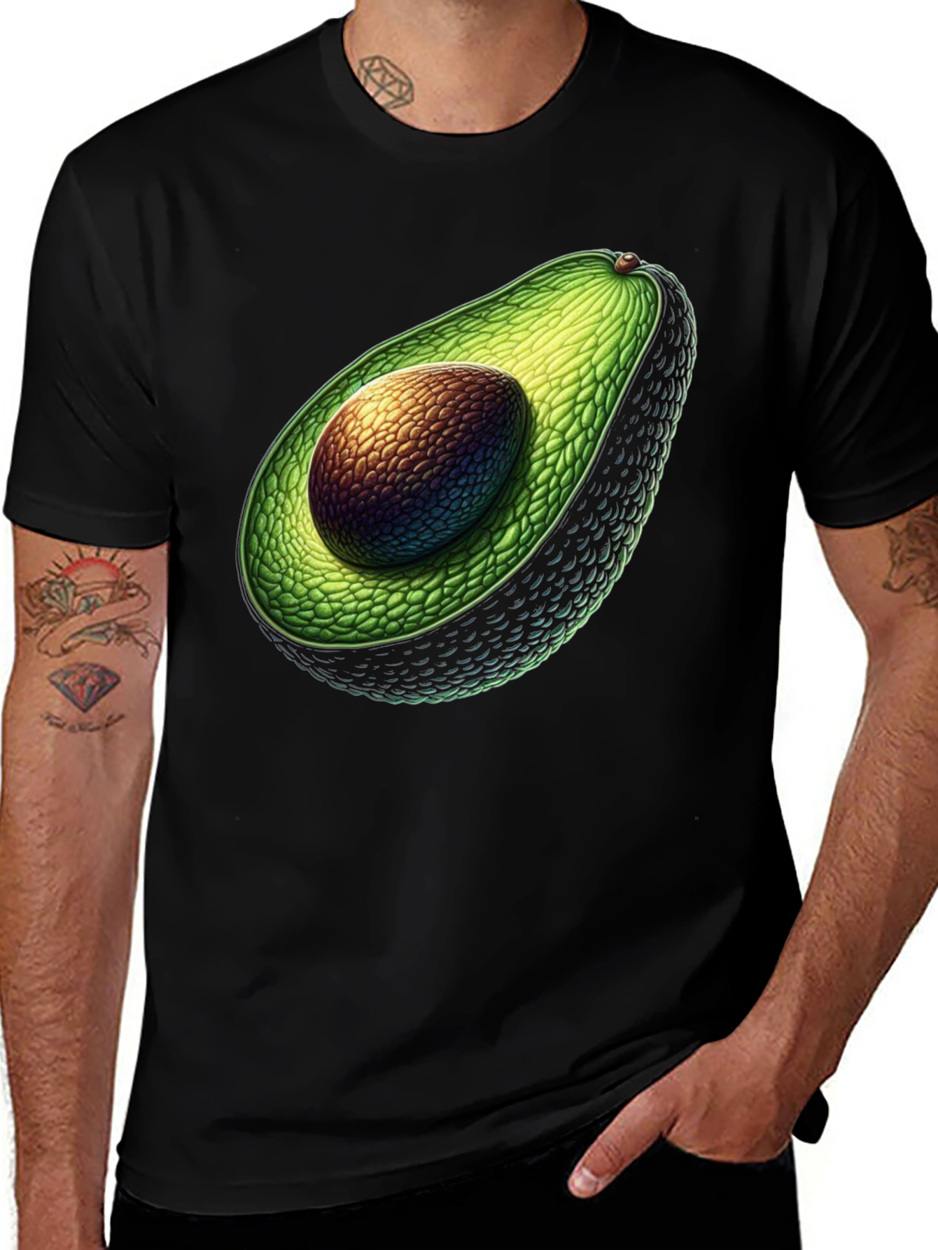 Variant 21 of Avocado Graphic Print Black T-Shirt