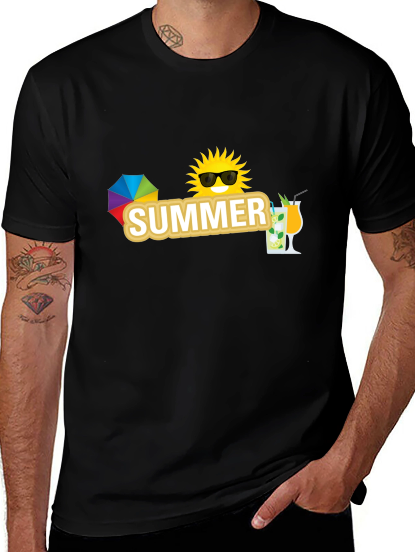 Variant 22 of Summer Vibes T-Shirt - Black Casual Tee