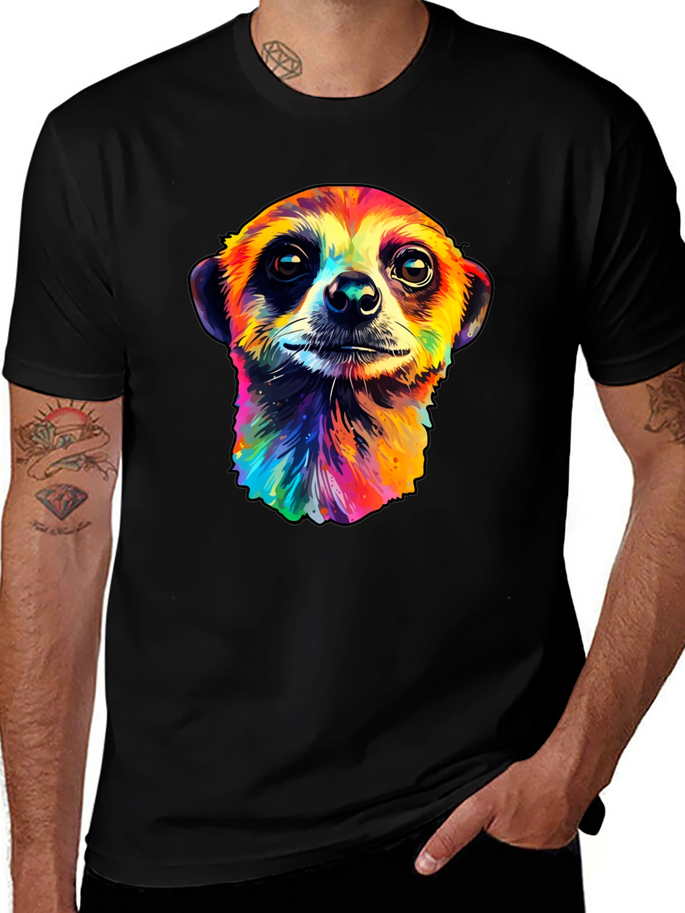 Variant 23 of Colorful Meerkat Graphic Tee - Unique Animal Design
