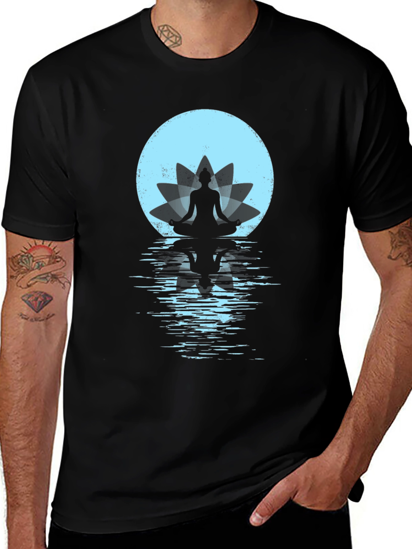 Variant 29 of Lotus Meditation Graphic Tee - Relaxed Fit