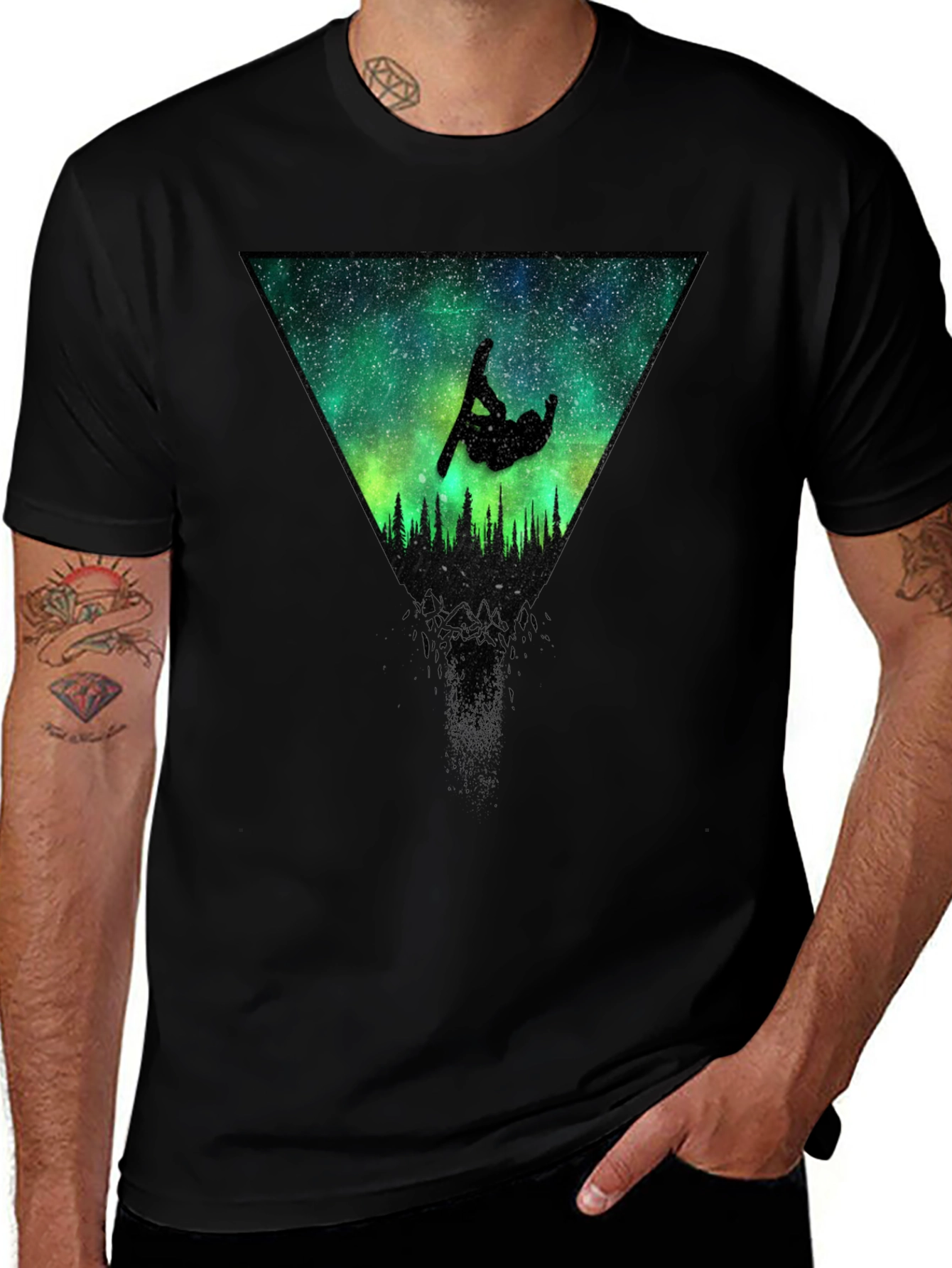 Variant 8 of Aurora Snowboarder Graphic Tee
