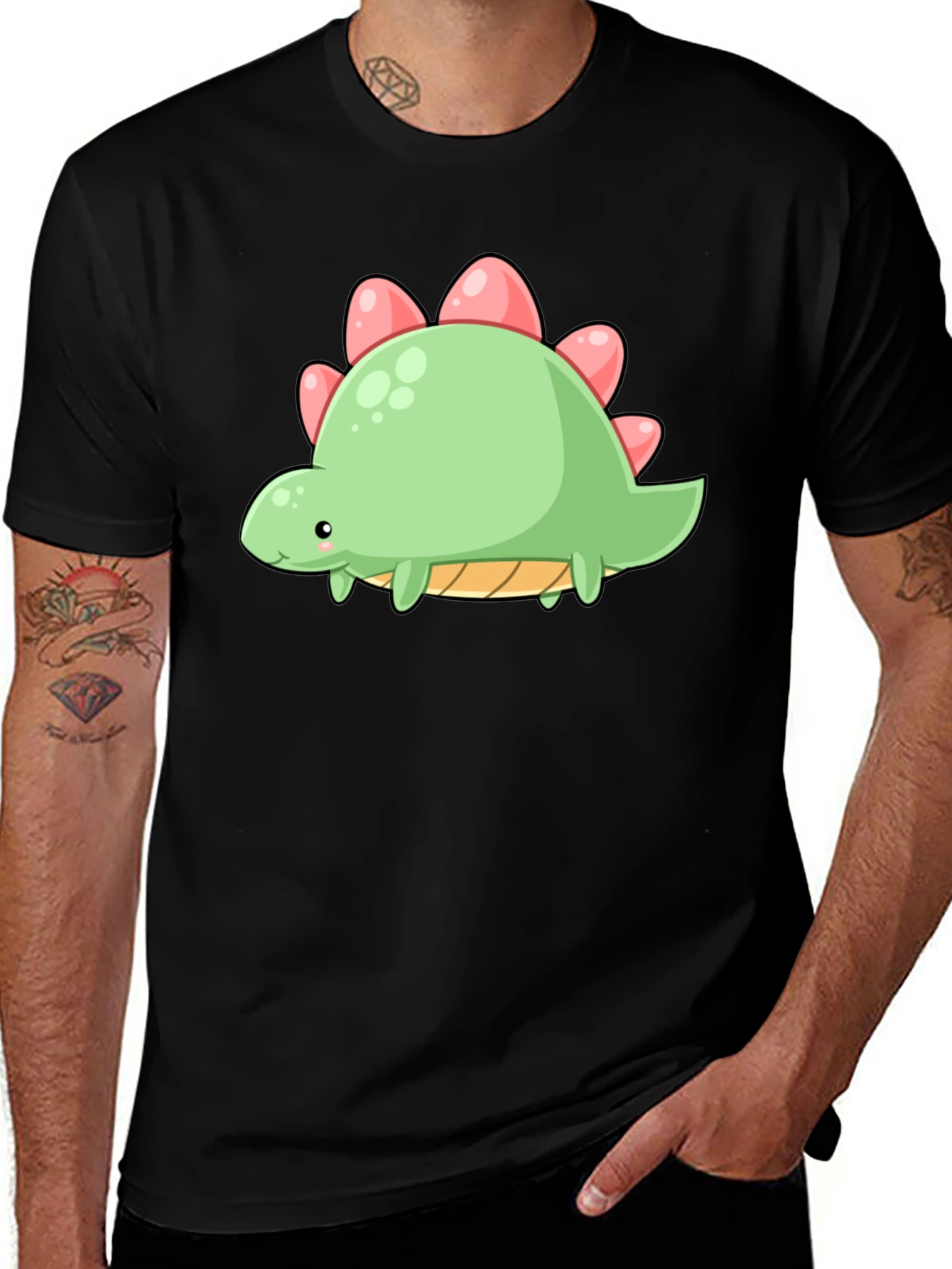 Variant 10 of Cute Cartoon Stegosaurus Graphic T-Shirt
