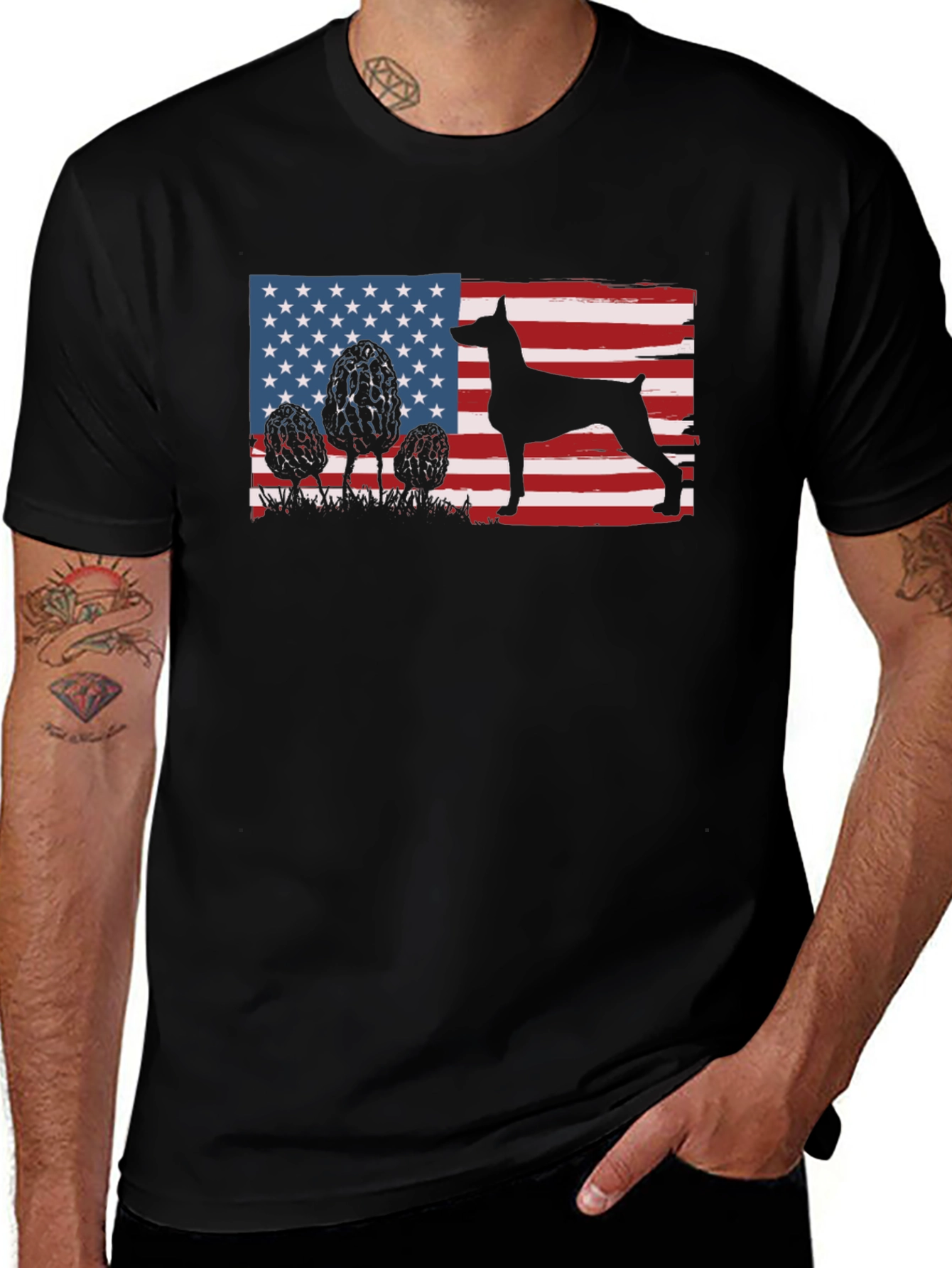 Variant 20 of American Dog Flag T-Shirt - Patriotic Pet Lover Tee