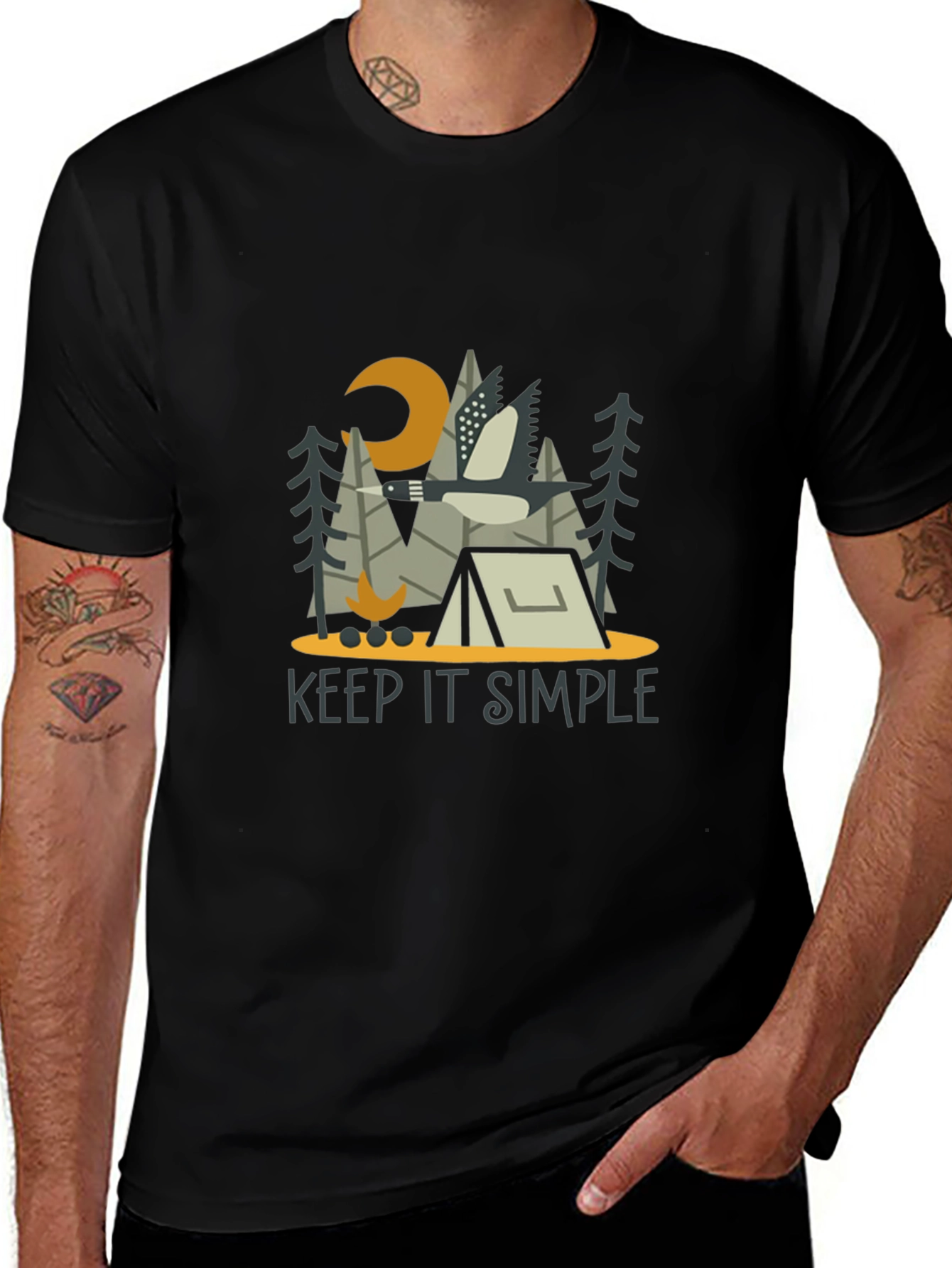 Variant 5 of Keep It Simple Camping Graphic Tee