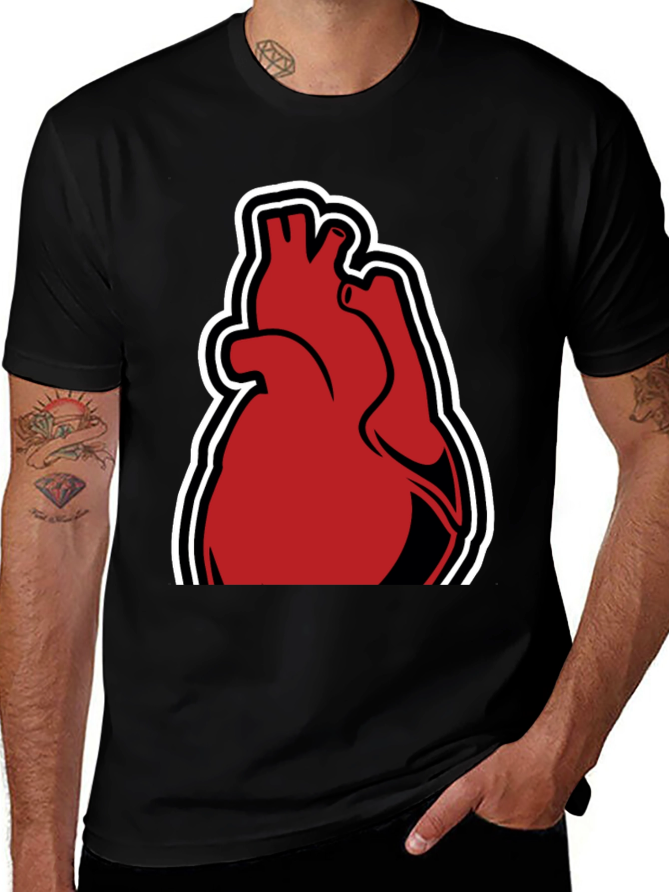 Variant 10 of Anatomical Heart Black T-Shirt - Bold Graphic Tee