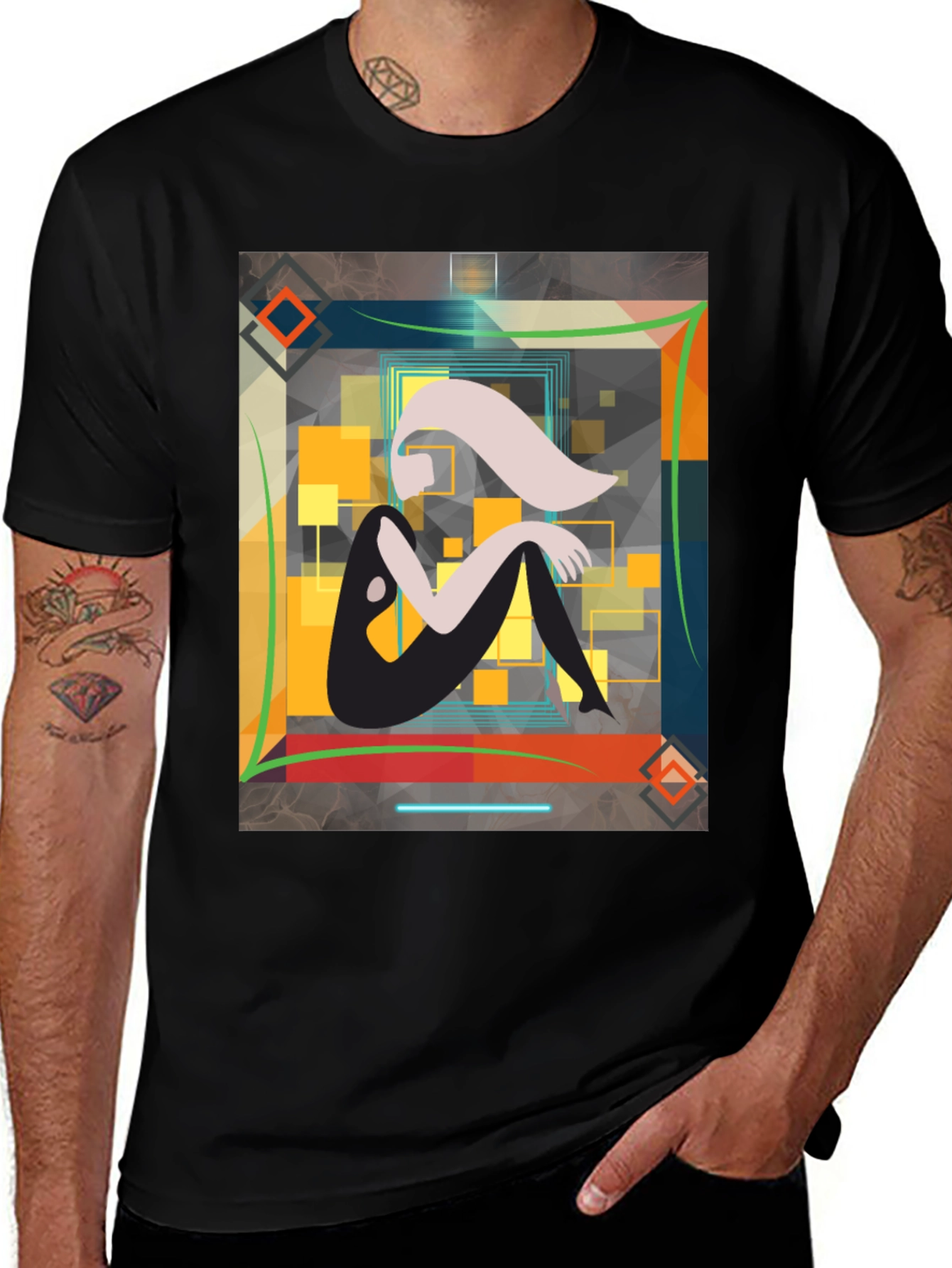 Variant 10 of Abstract Woman Graphic Tee - Artistic Style