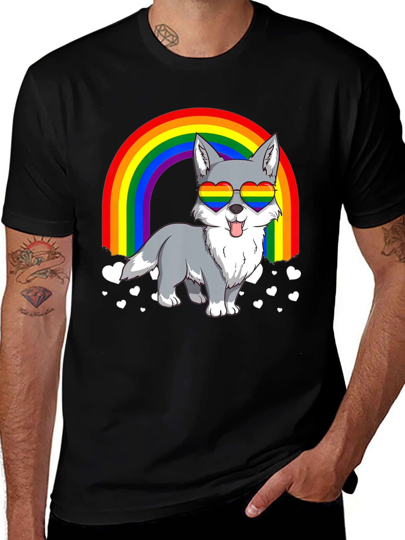 Variant 14 of Rainbow Wolf Pride T-Shirt