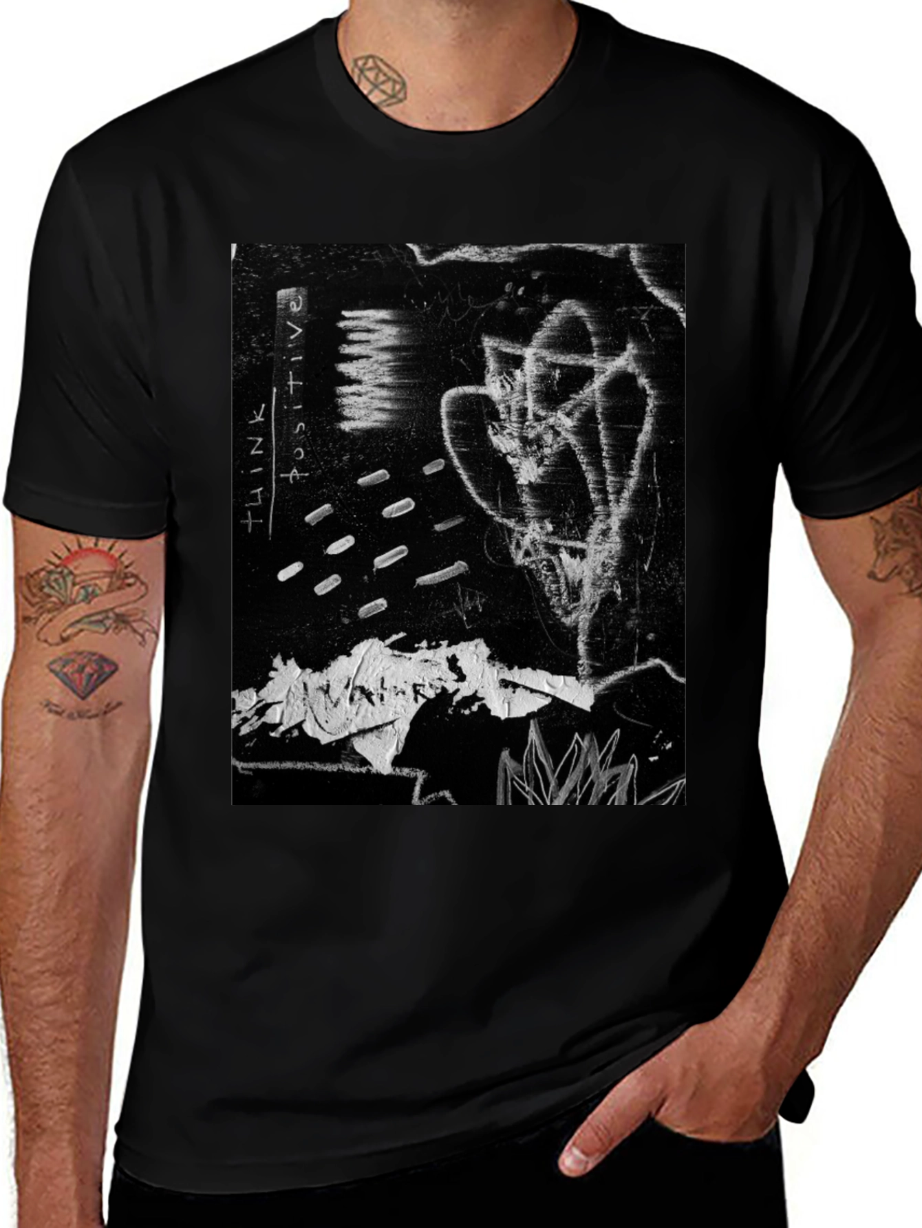 Variant 18 of Abstract Art Graphic Black T-Shirt