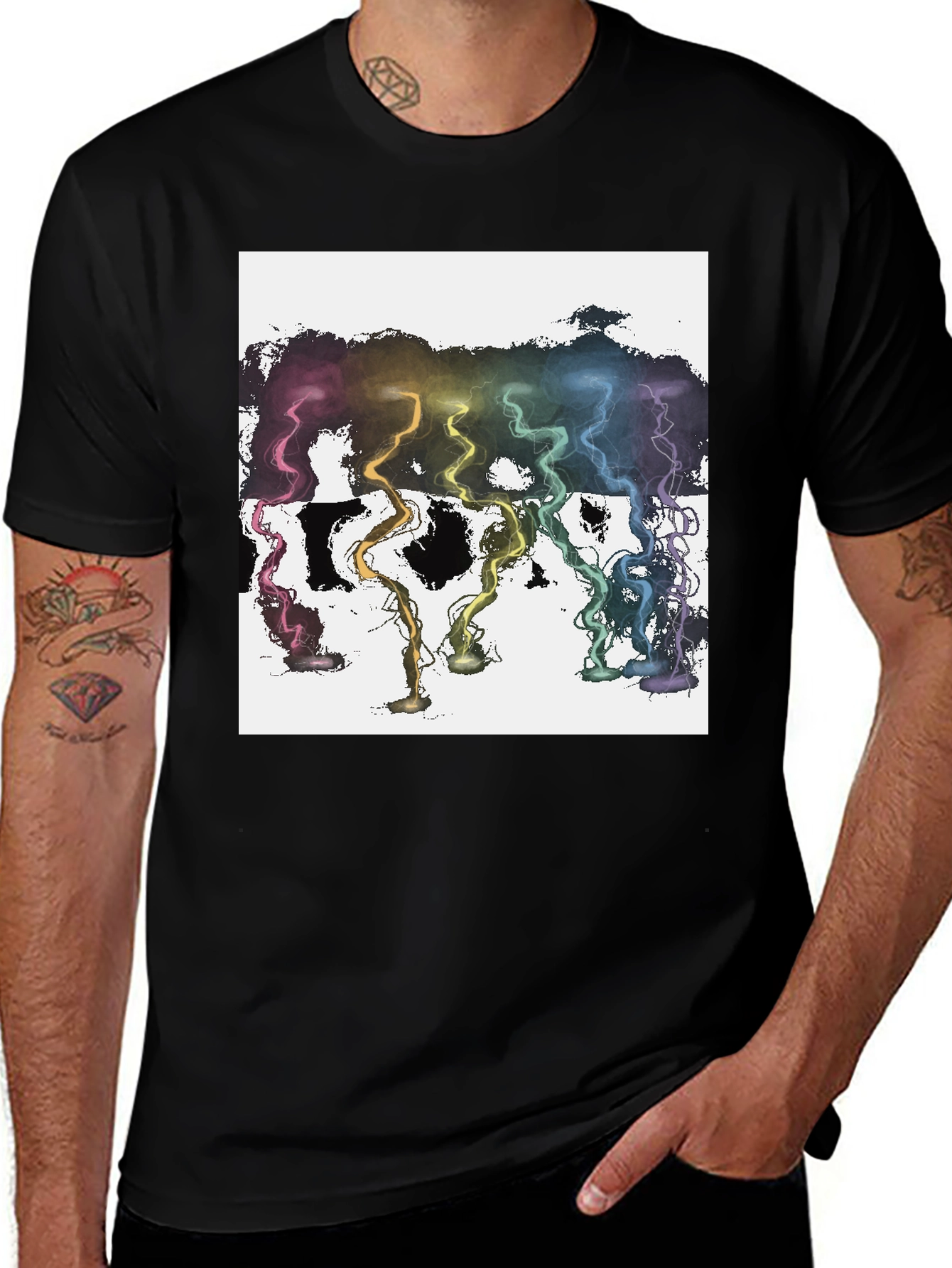 Variant 7 of Colorful Lightning Bolt Graphic Tee