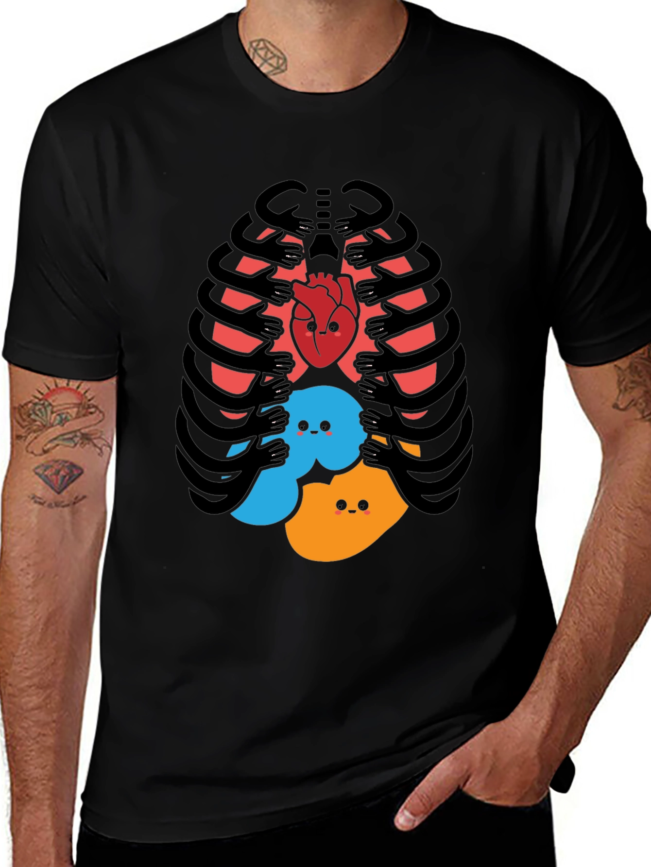 Variant 24 of Funny Rib Cage Heart & Feelings Graphic T-Shirt