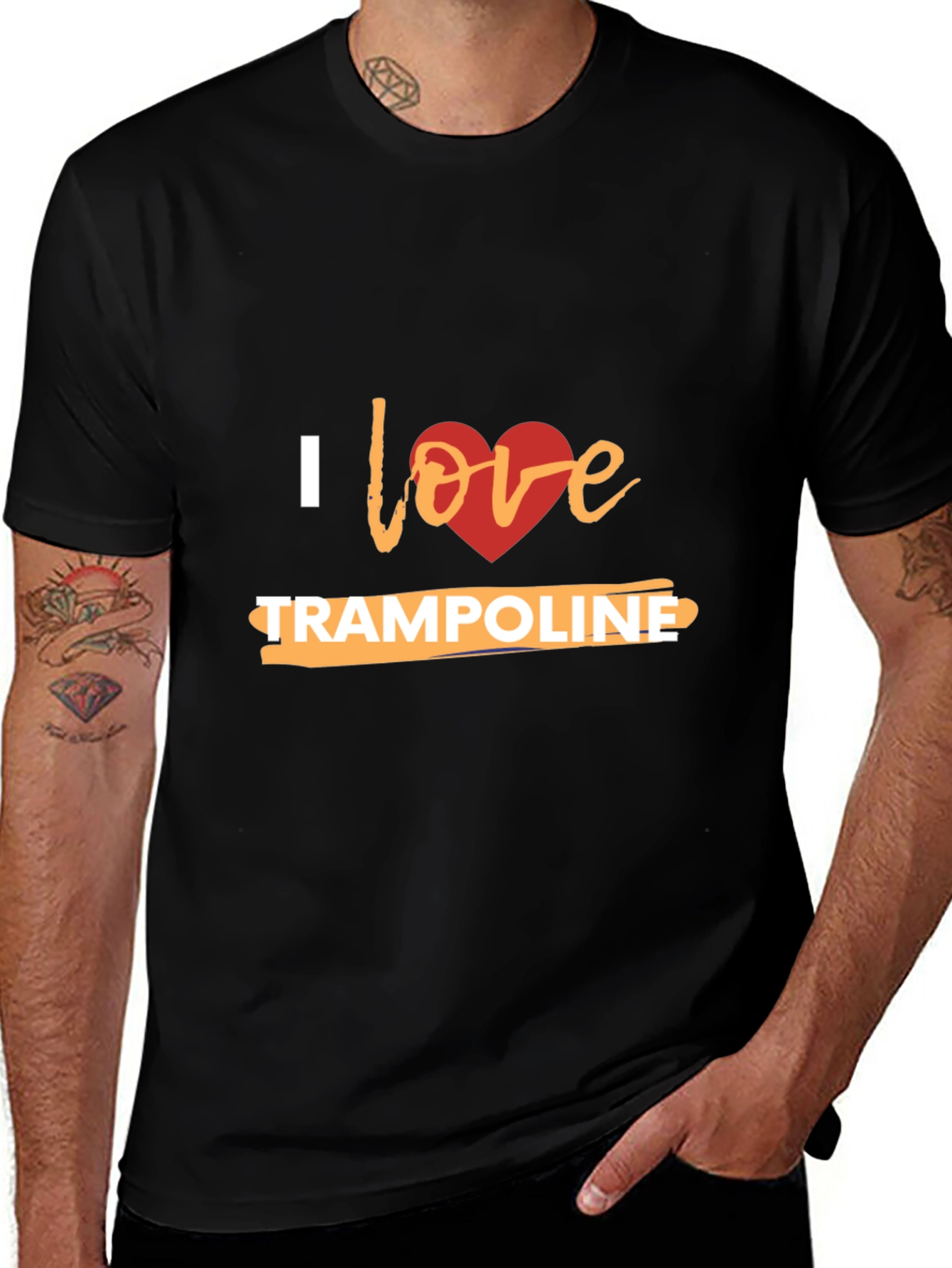 Black I Love Trampoline Graphic T-Shirt main image