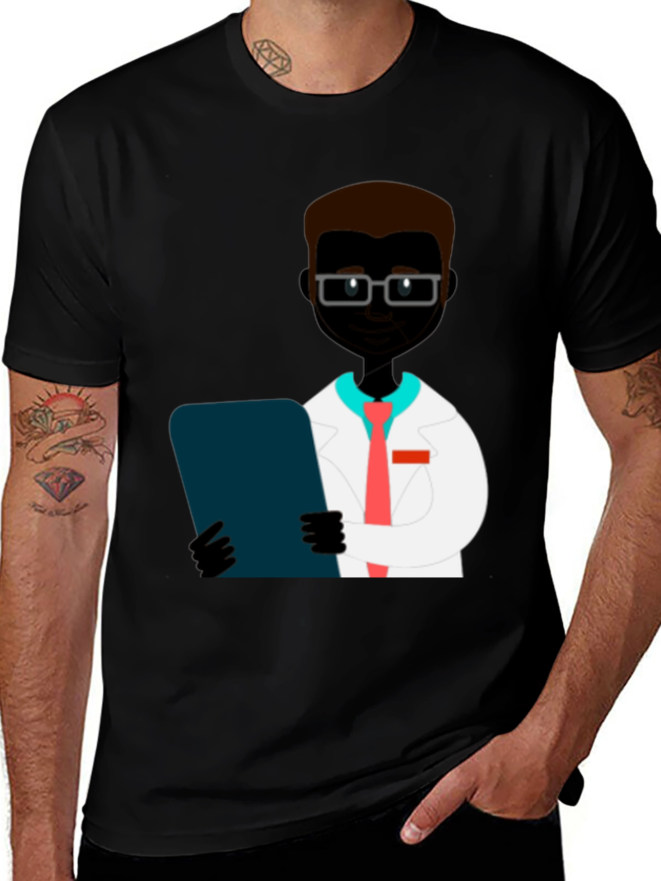 Variant 10 of Doctor Graphic Print T-Shirt - Black