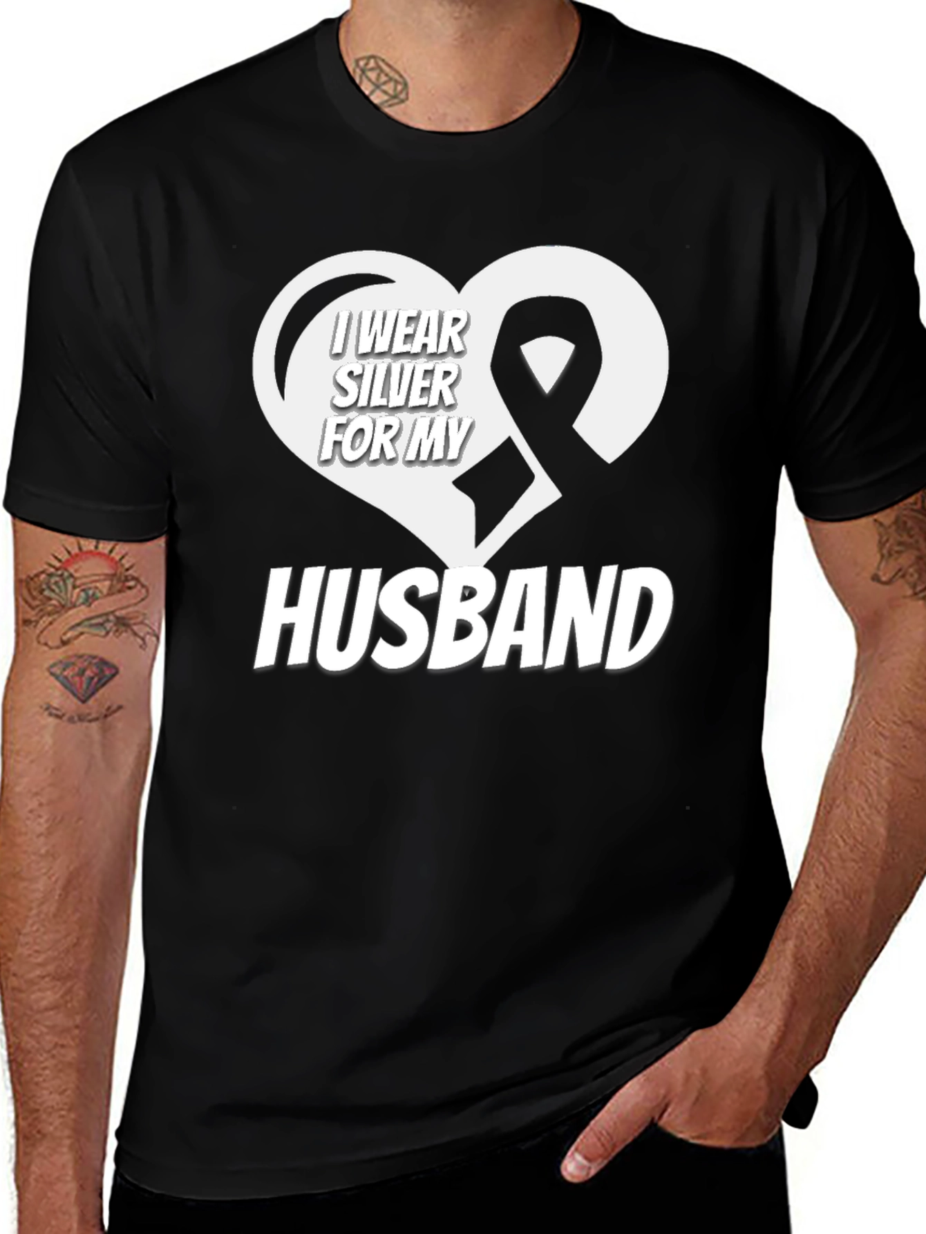 I Wear Silver for My Husband T-Shirt