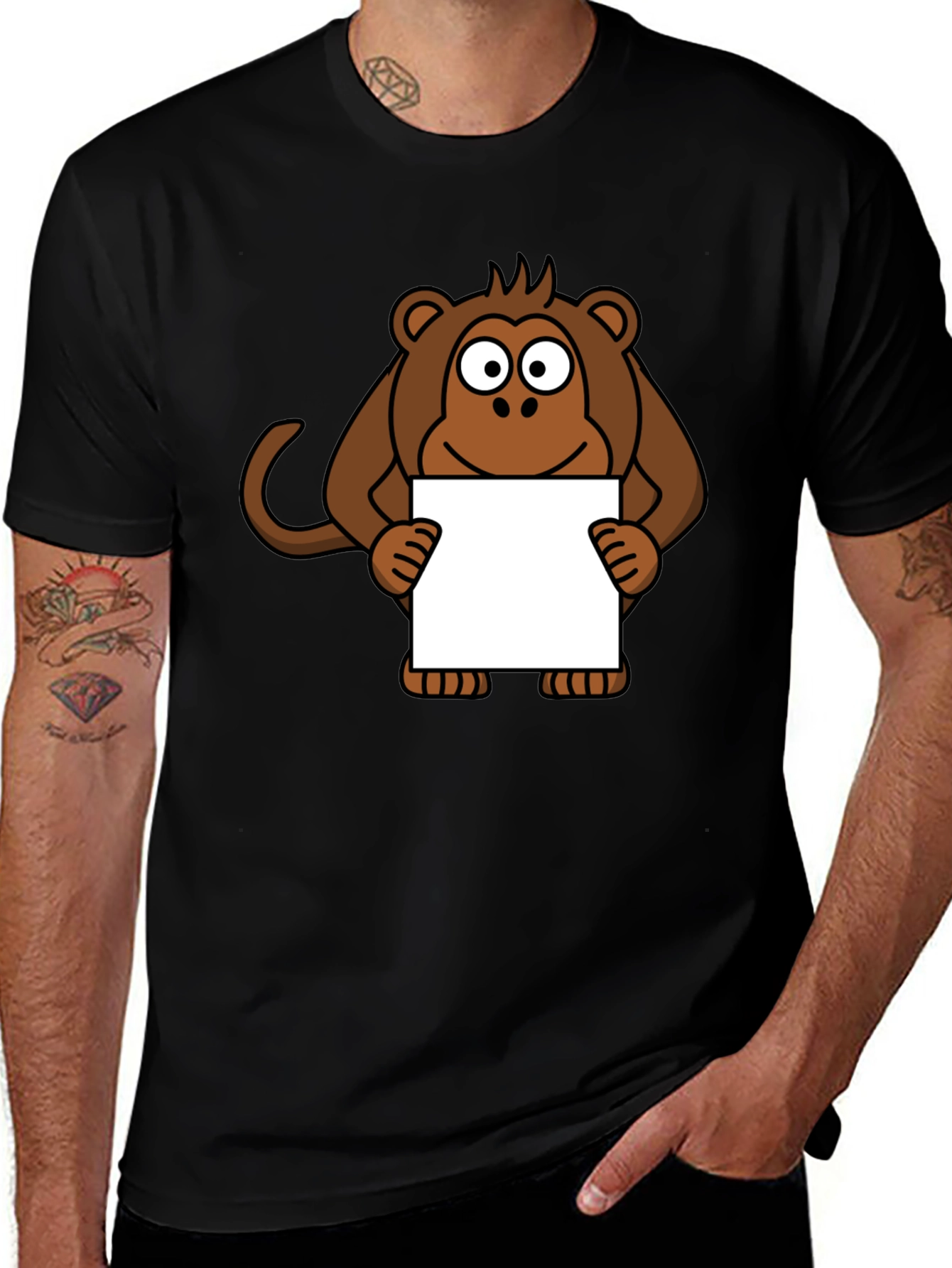 Variant 24 of Funny Monkey Holding Sign Graphic T-Shirt