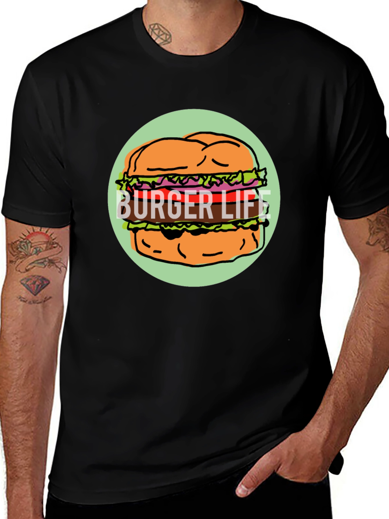 Burger Life Graphic Tee - Unisex Black T-Shirt