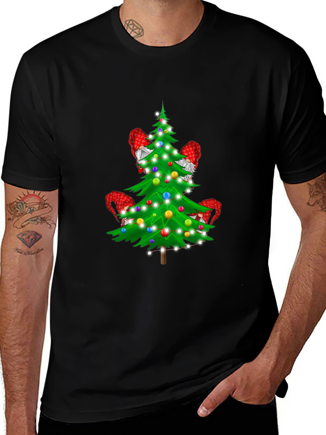 Gnome Christmas Tree T-Shirt - Holiday Apparel