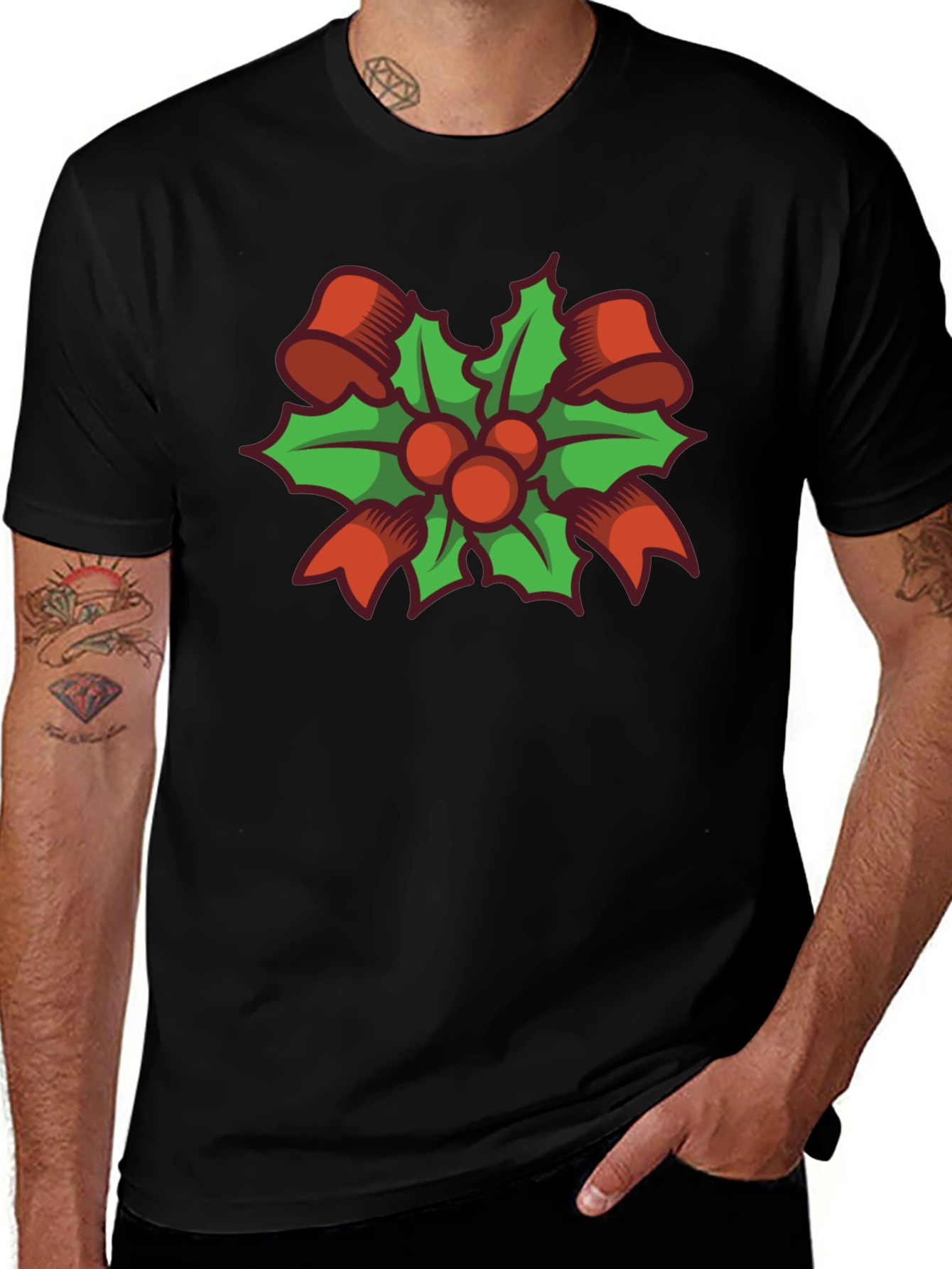 Festive Holly Berry Graphic Tee