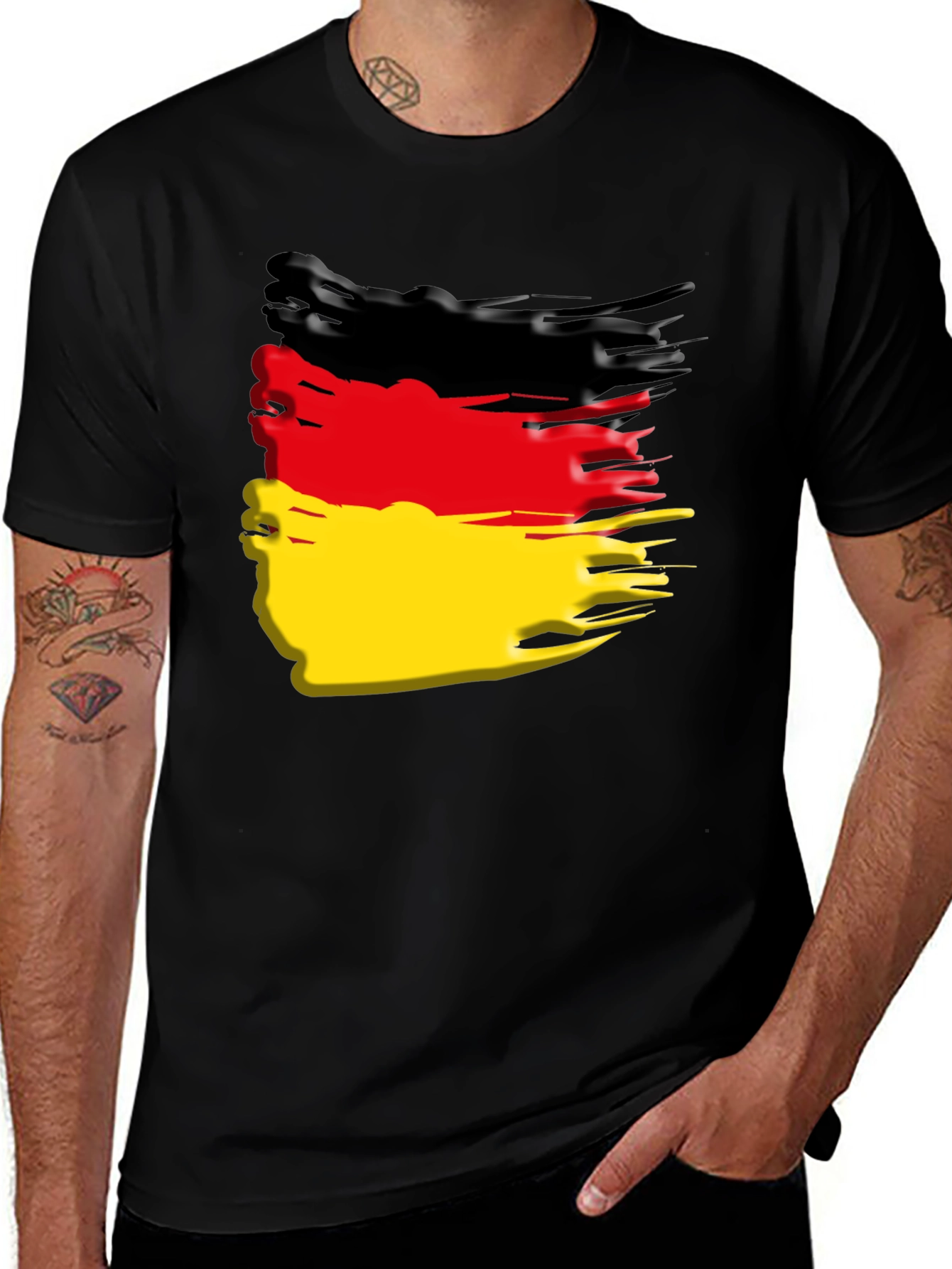 Variant 3 of German Flag T-Shirt - Black
