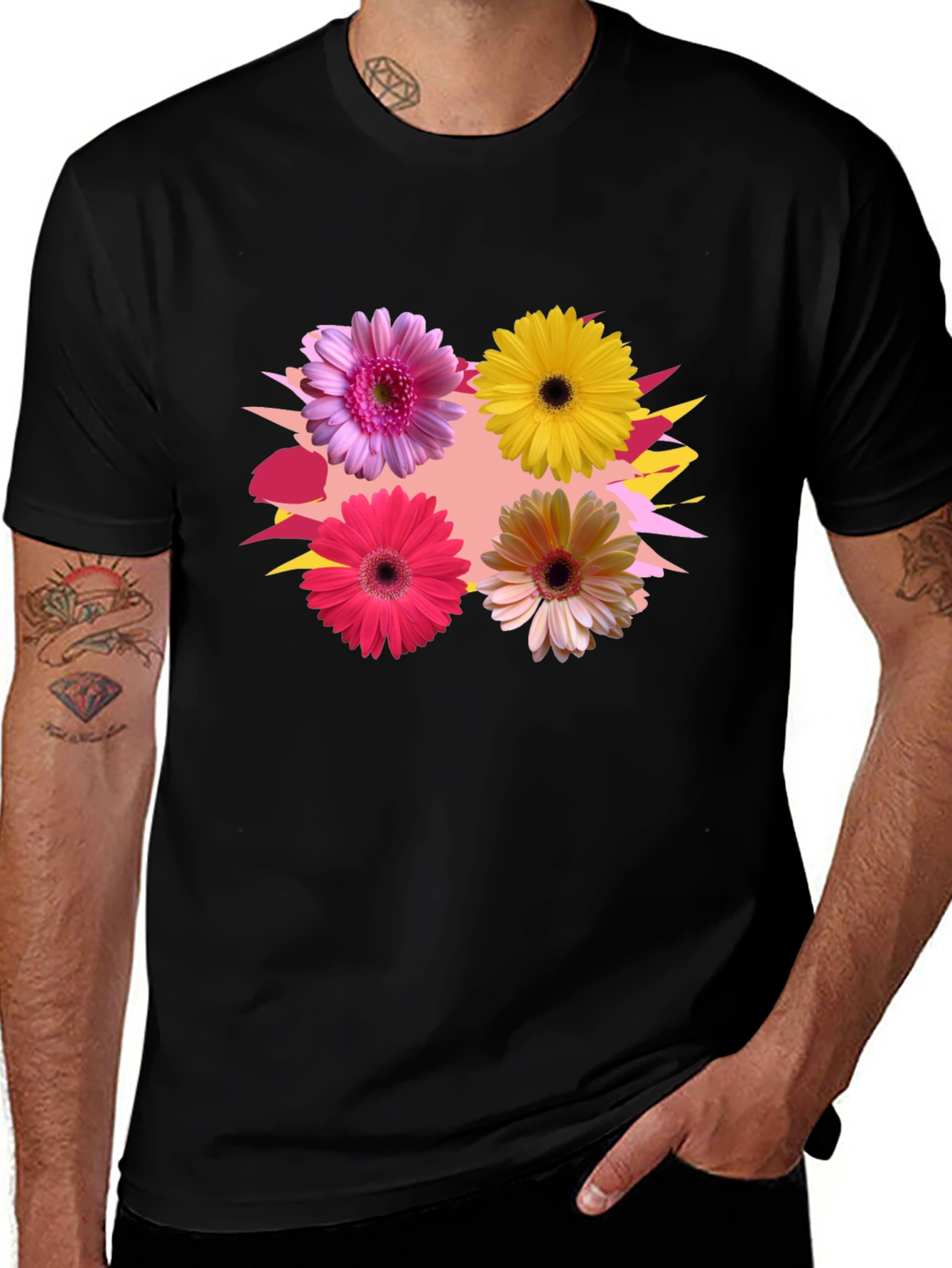 Variant 7 of Floral Pattern Crew Neck T-Shirt