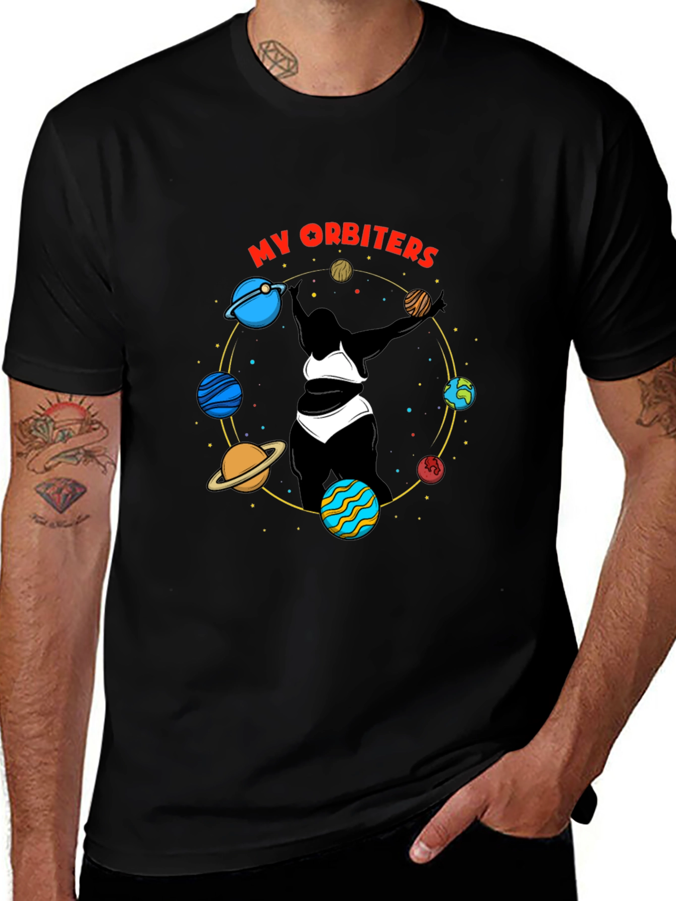 Variant 17 of My Orbiters Graphic Black T-Shirt
