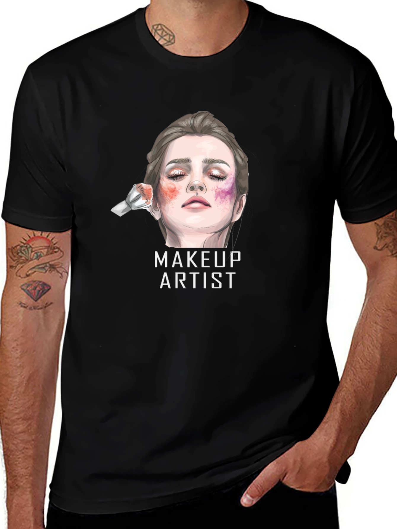 Variant 27 of Makeup Artist Graphic Tee - Unisex Black Cotton T-Shirt