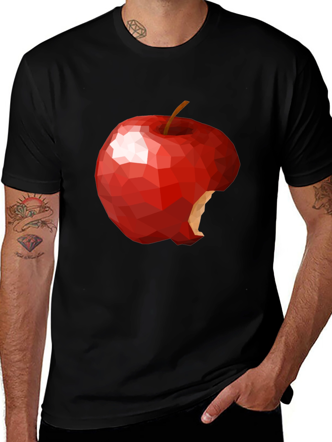 Variant 4 of Geometric Bitten Apple Graphic T-Shirt