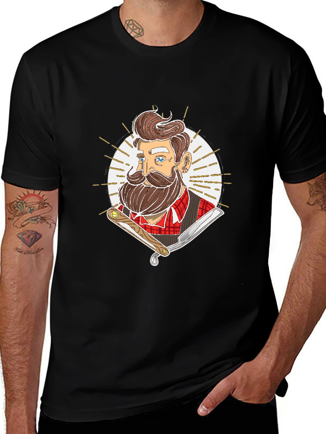 Barber Graphic Tee - Retro Hairdresser Style