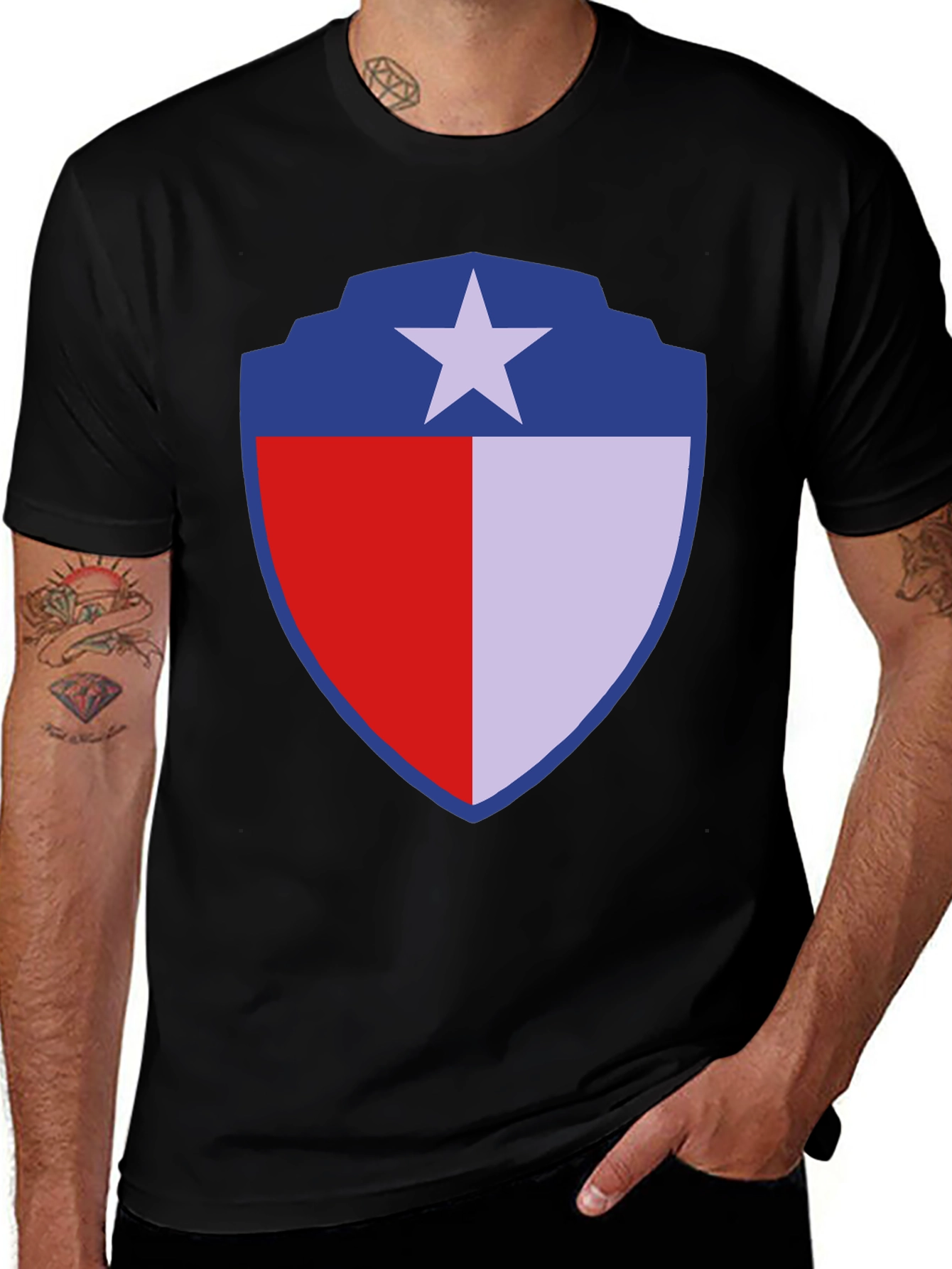 Variant 30 of Shield Star Graphic Tee - Casual Menswear