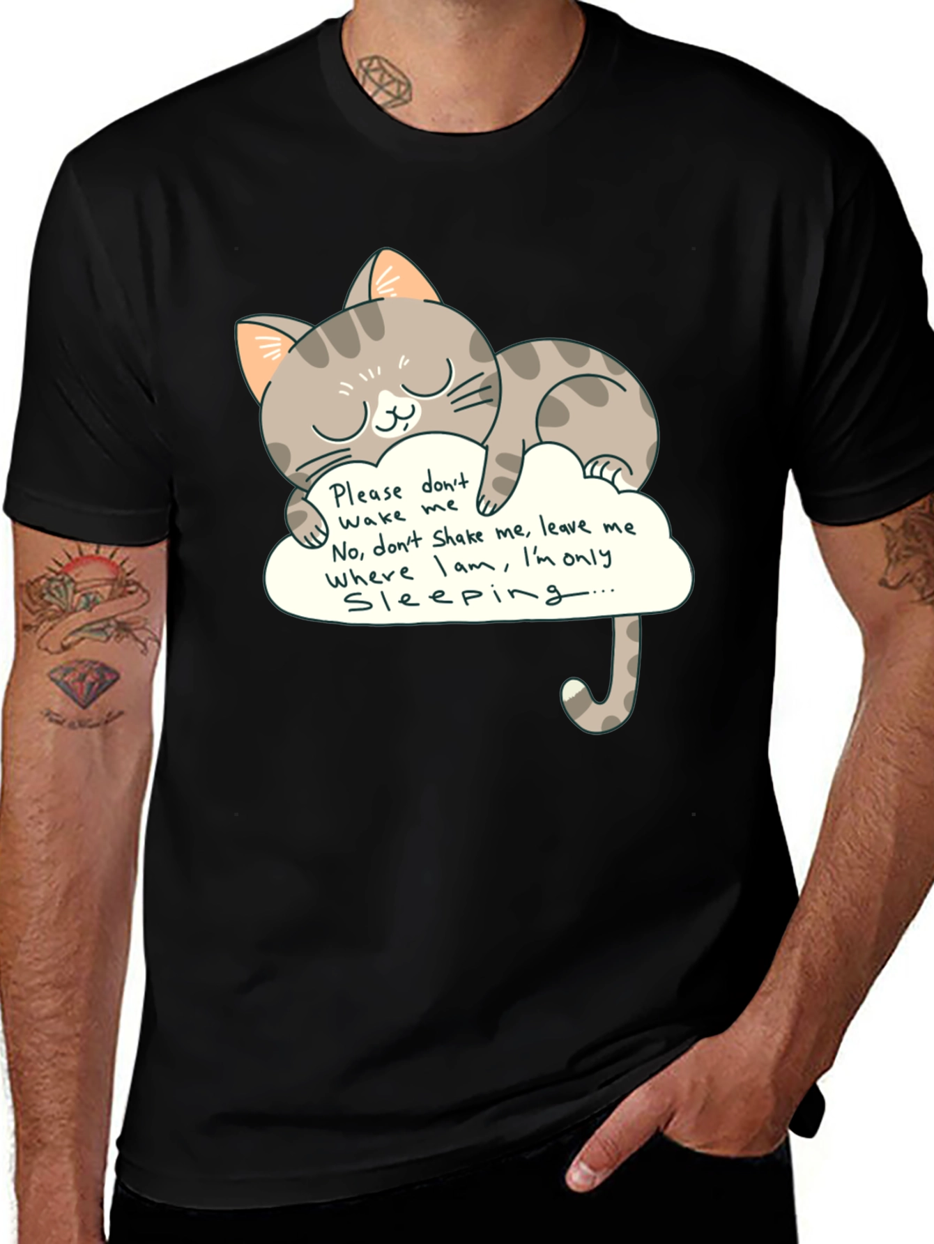 Variant 12 of Cute Sleeping Cat T-Shirt - Don't Wake Me