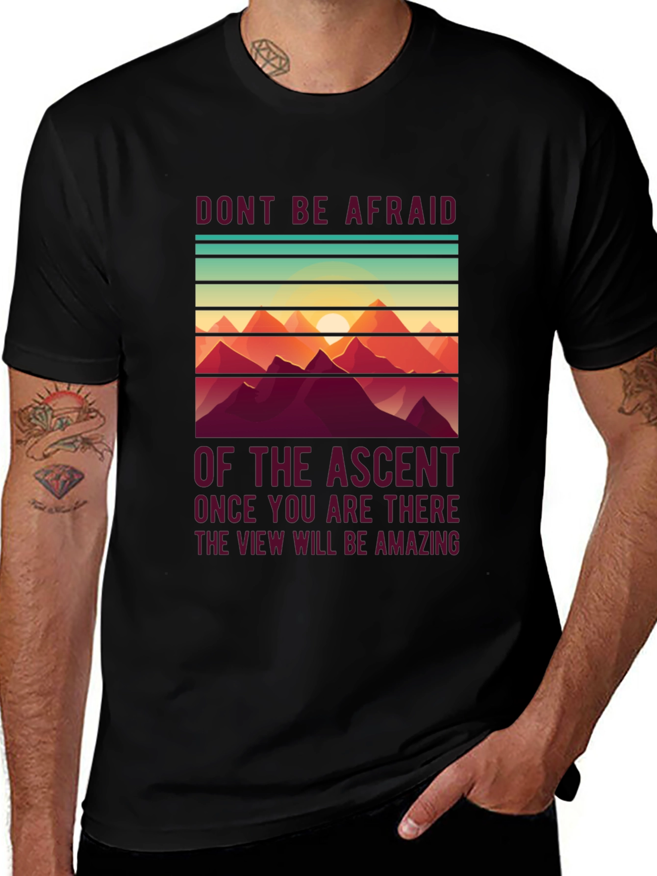 Variant 15 of Motivational Ascent T-Shirt - Nature Inspired Design