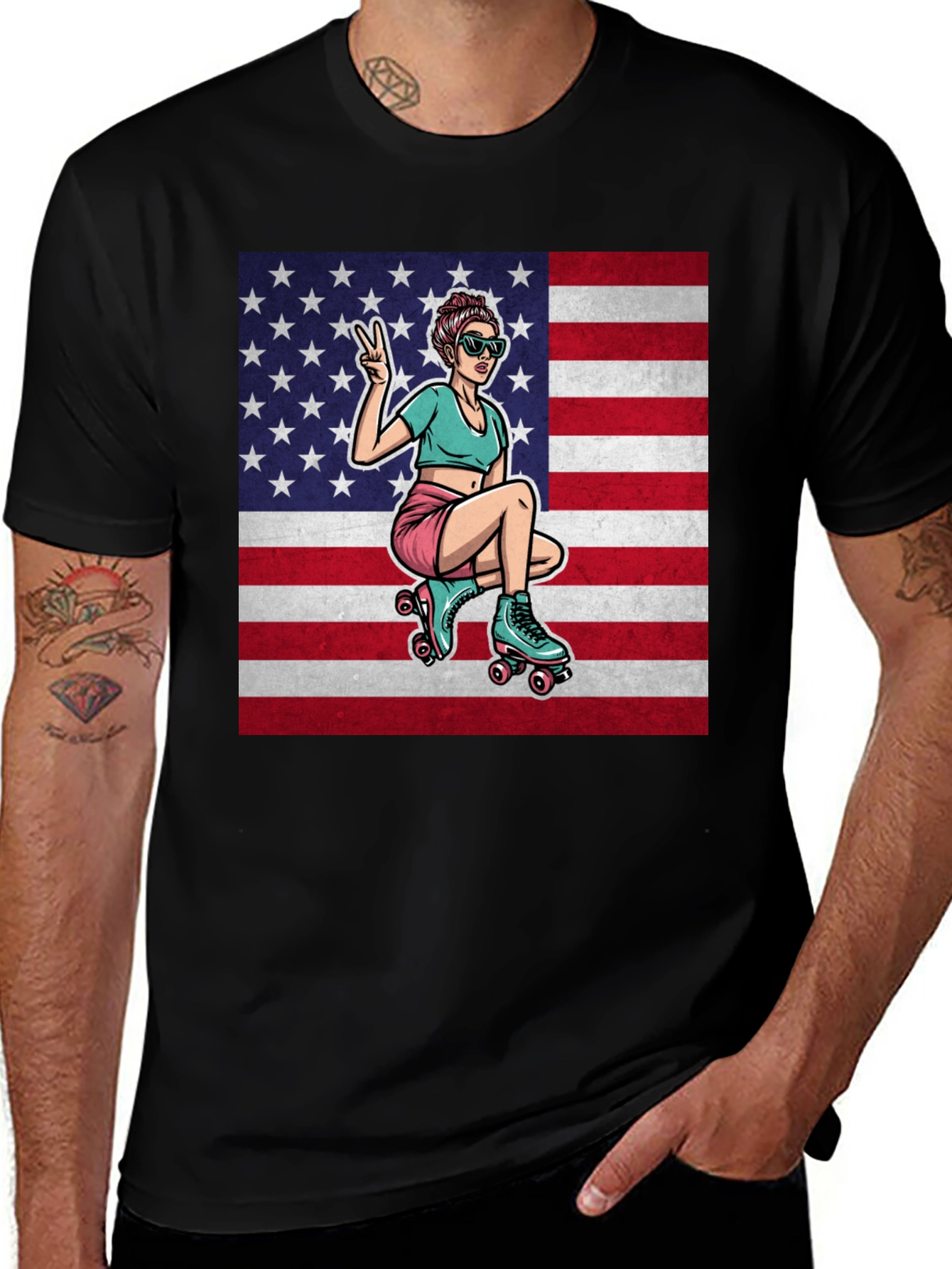 Variant 21 of American Roller Girl Graphic Tee
