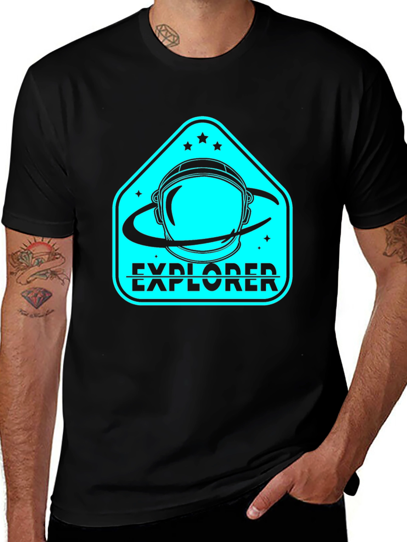 Explorer Astronaut Black T-Shirt