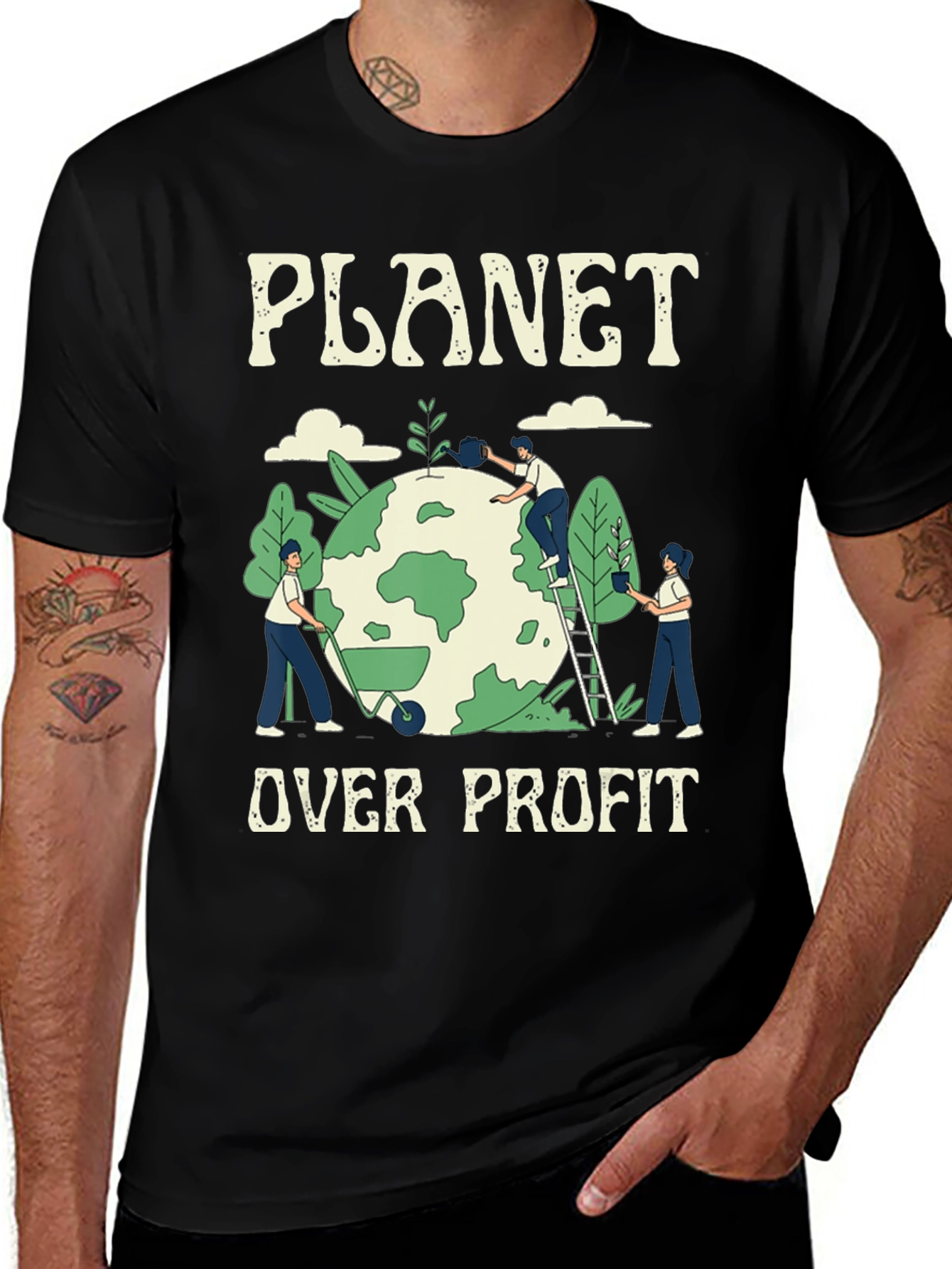 Variant 27 of Planet Over Profit Graphic T-Shirt