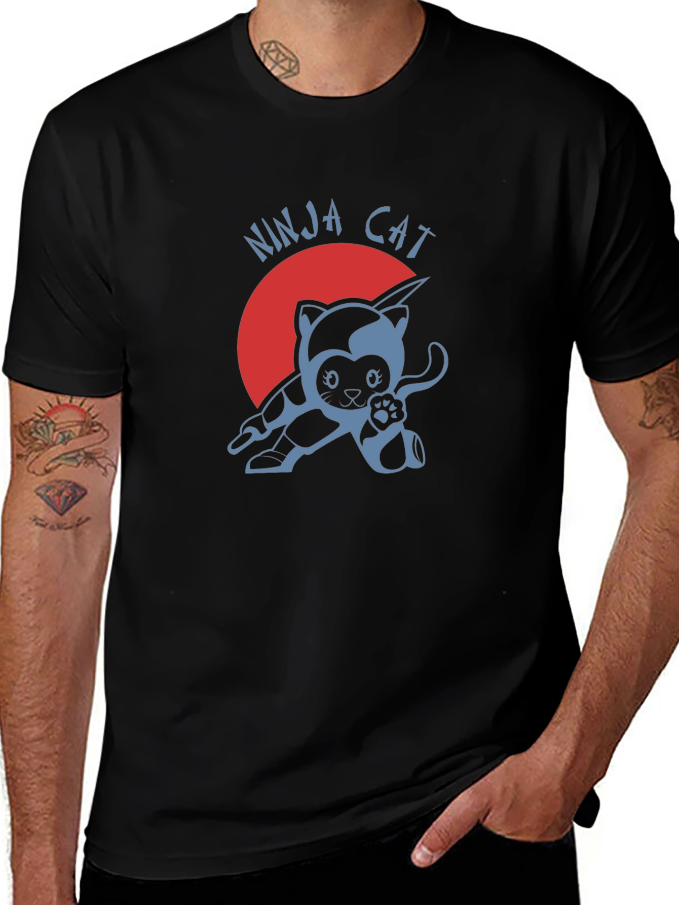 Variant 15 of Ninja Cat Graphic T-Shirt - Cool & Unique Design