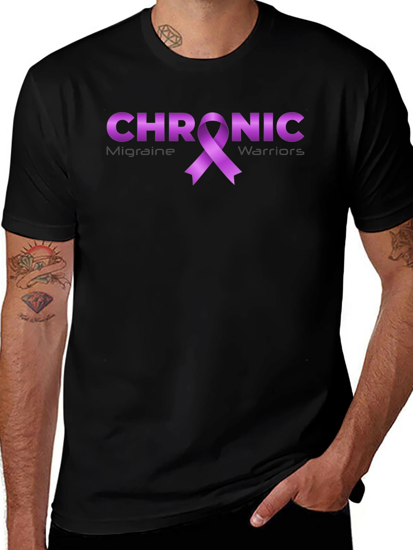 Migraine Awareness Ribbon T-Shirt - Chronic Warriors