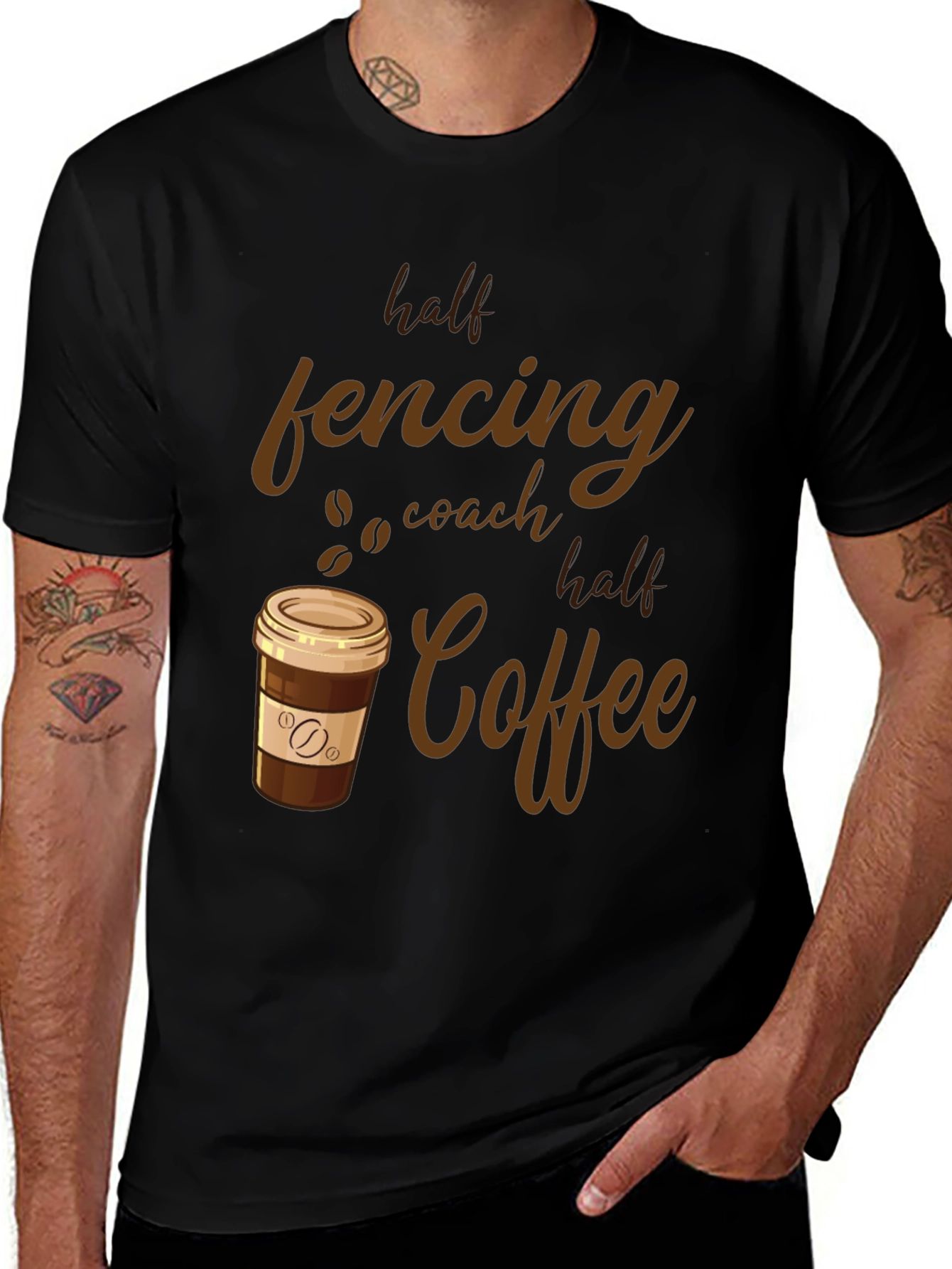 Variant 29 of Fencing Coach & Coffee T-Shirt
