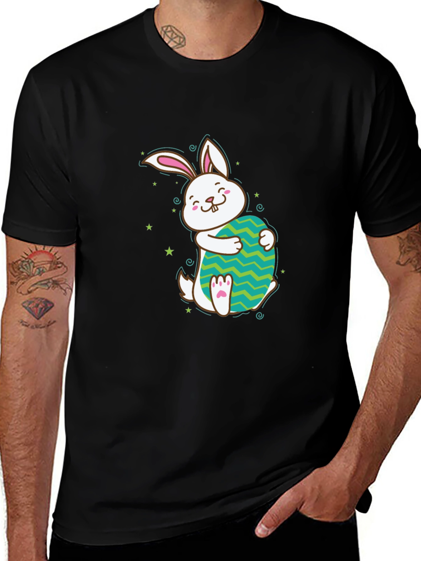 Variant 7 of Cute Bunny Easter Egg Graphic Tee