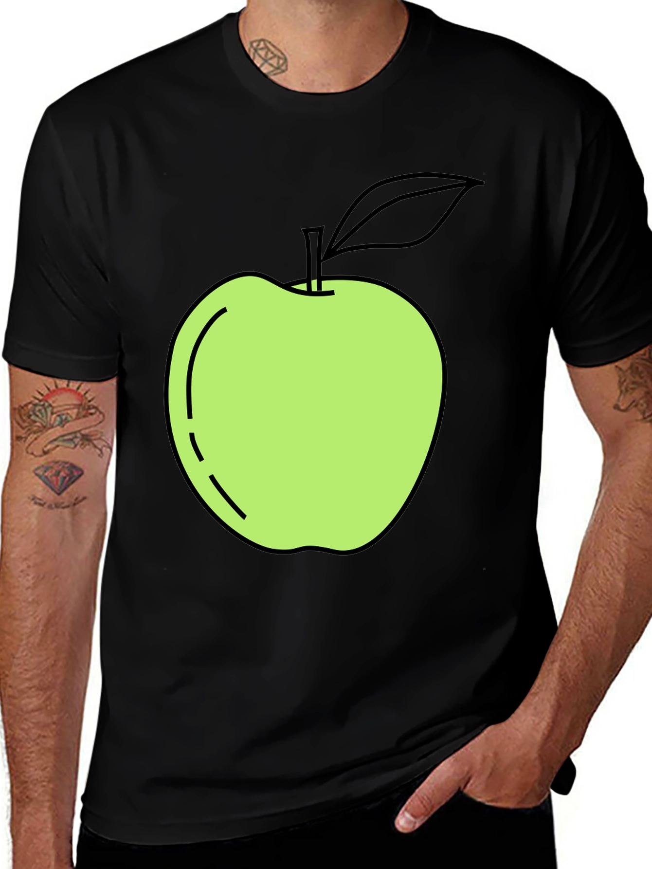 Variant 16 of Apple Graphic Black T-Shirt - Casual Cool
