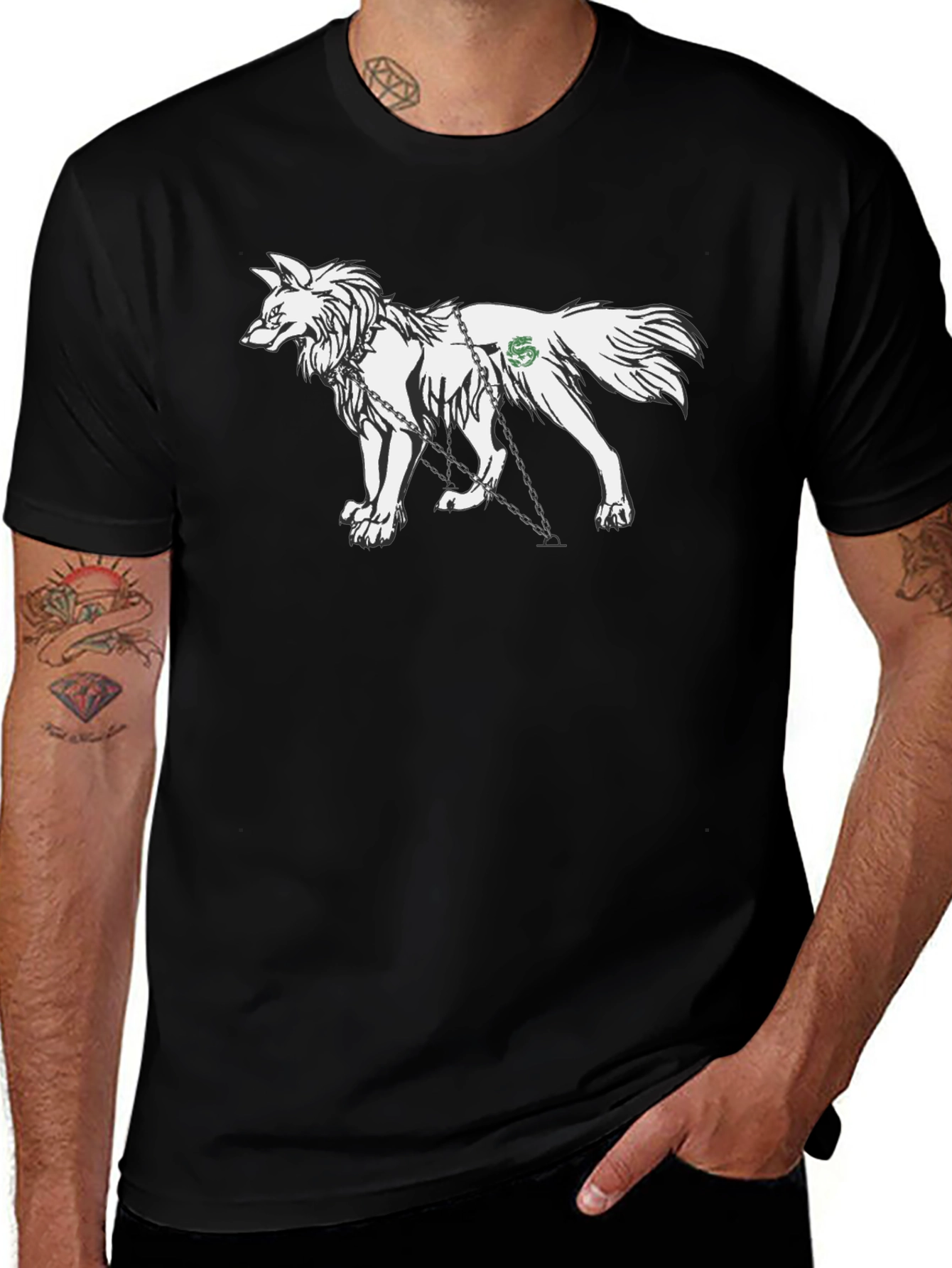 Variant 28 of Wolf Graphic T-Shirt - Black Cotton Tee